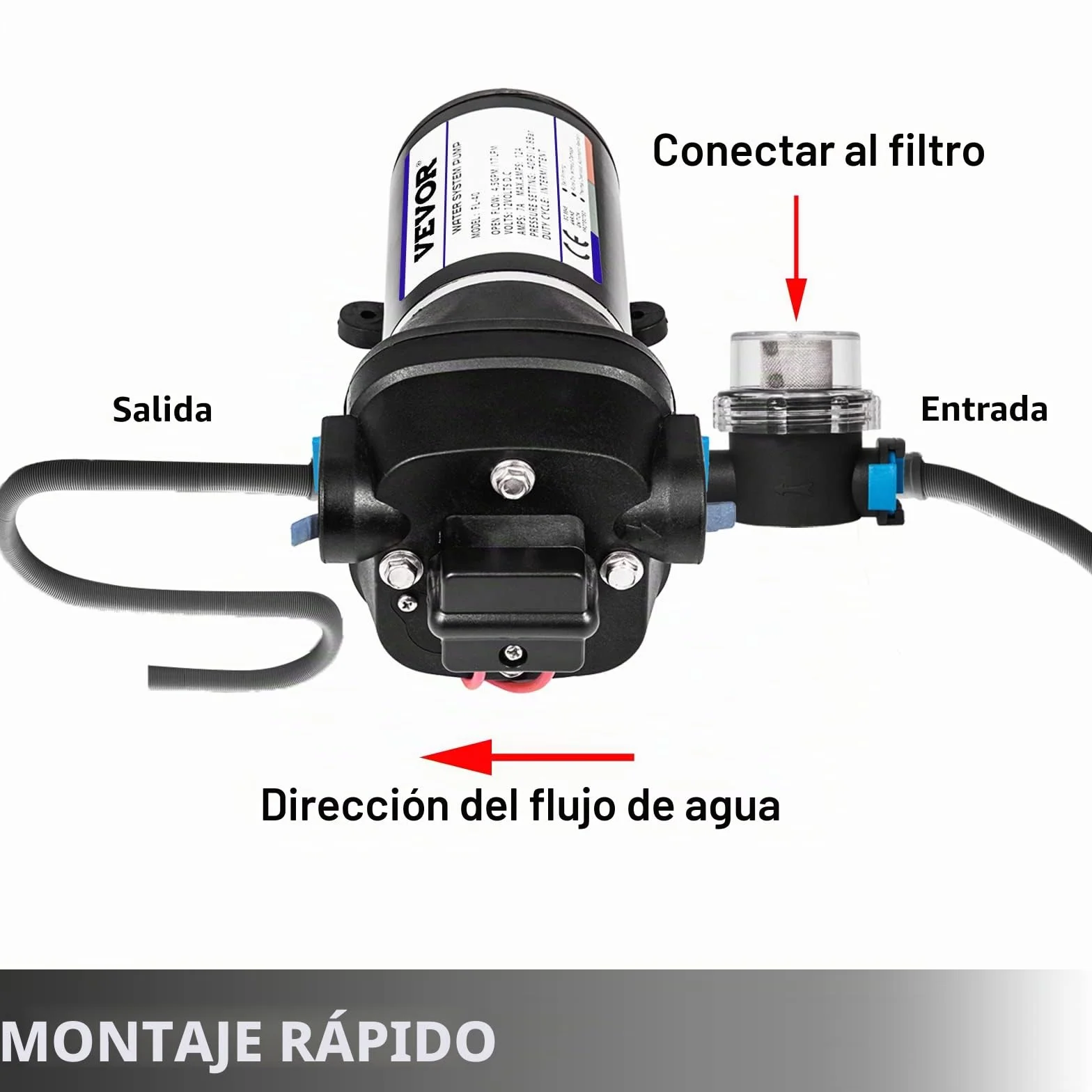 Bomba de diafragma de agua de alta presión FL-40 12V 17 l/min