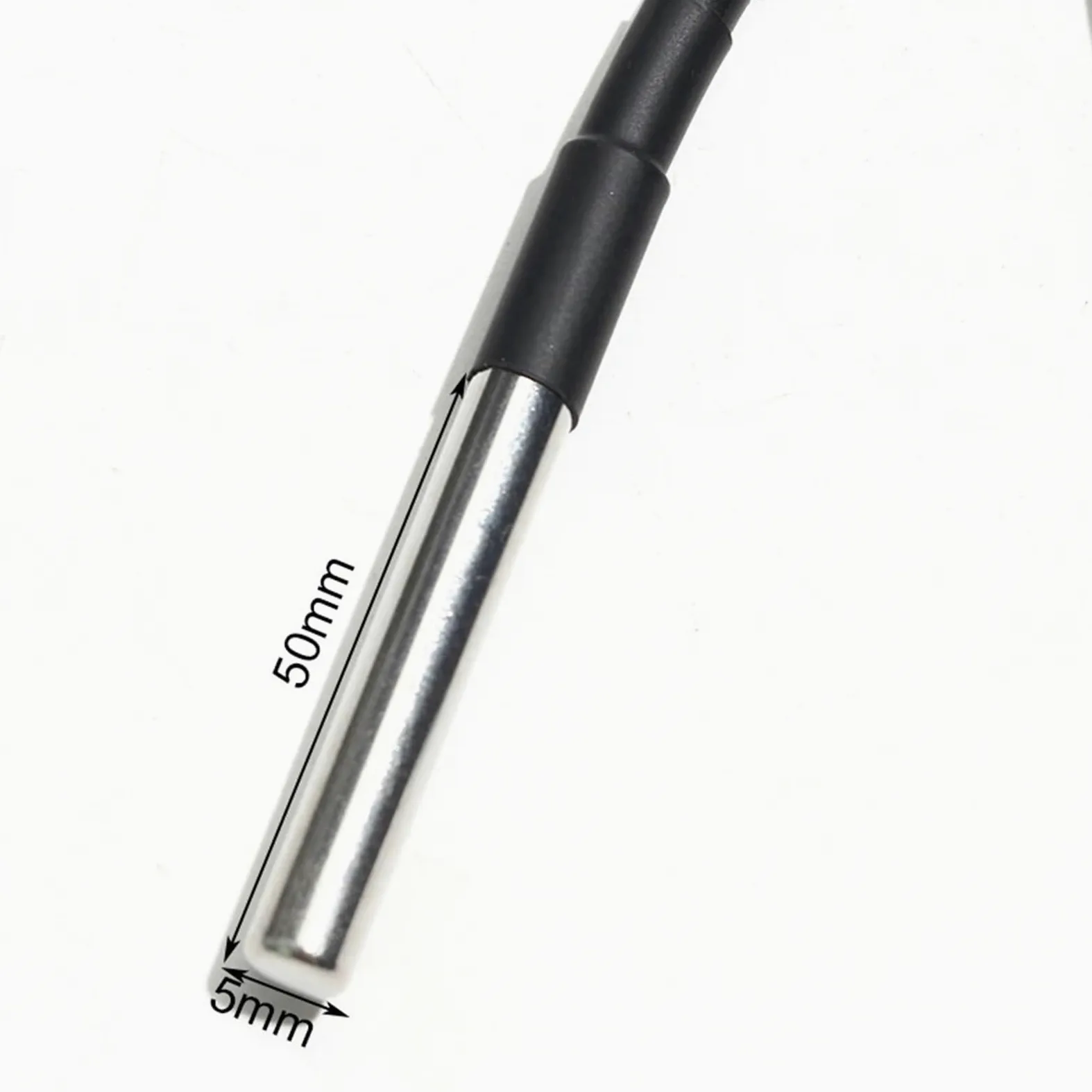 1 sonda PT100/CU50 de acero inoxidable 5 * 50, sensor de temperatura, termopar, resistencia térmica, cable de protección de silicona(PT100 Length 10m)