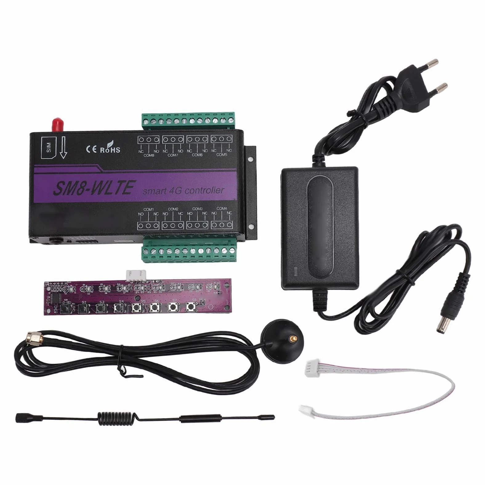 Alarma de Humedad y Temperatura 4G Tarjeta SIM SMS Alarma de Falla de Energía Interruptor de relé de Control Remoto GSM con Enlace WEB de Aplicación para Control Industrial