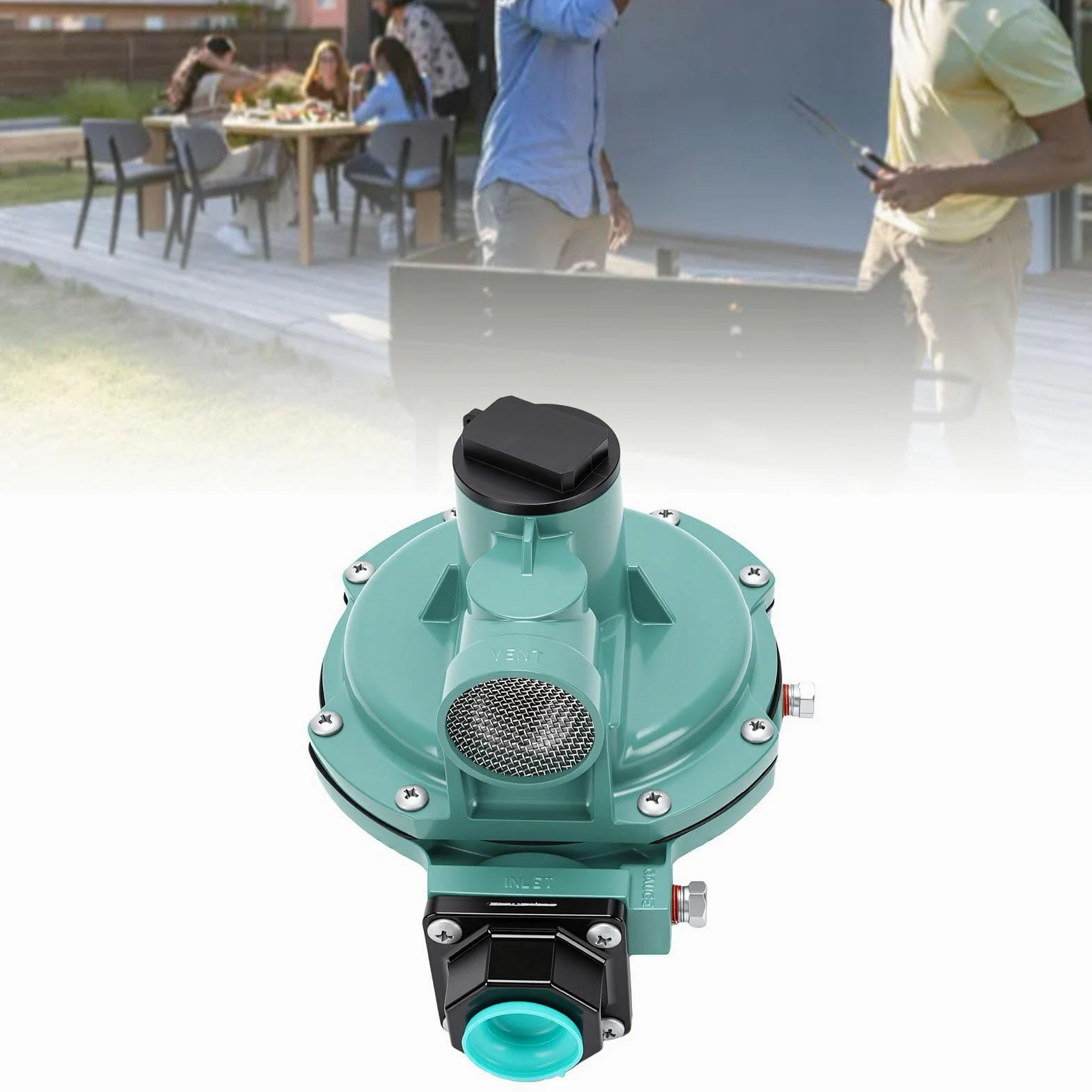 Regulador de Gas de Segunda Etapa, Salida Ajustable de 3/4 Pulgadas para Generador de Calentador, Gas Natural, LP, 1 Unidad