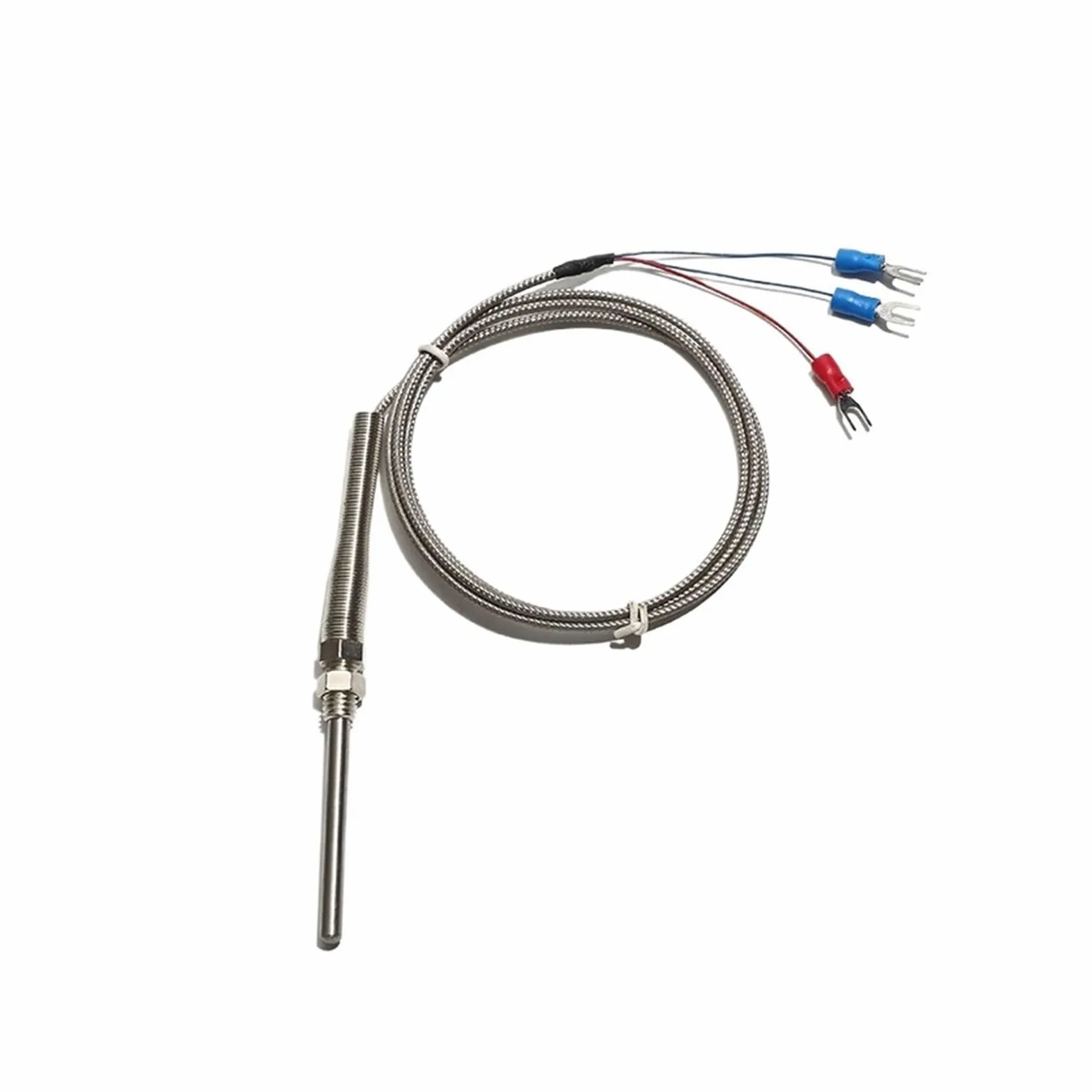 Sensor termopar PT100 M8x1.25 termostato de temperatura sonda de acero inoxidable 5x30/50/100/150/200mm(Probe 5x200mm,5M Cable length)
