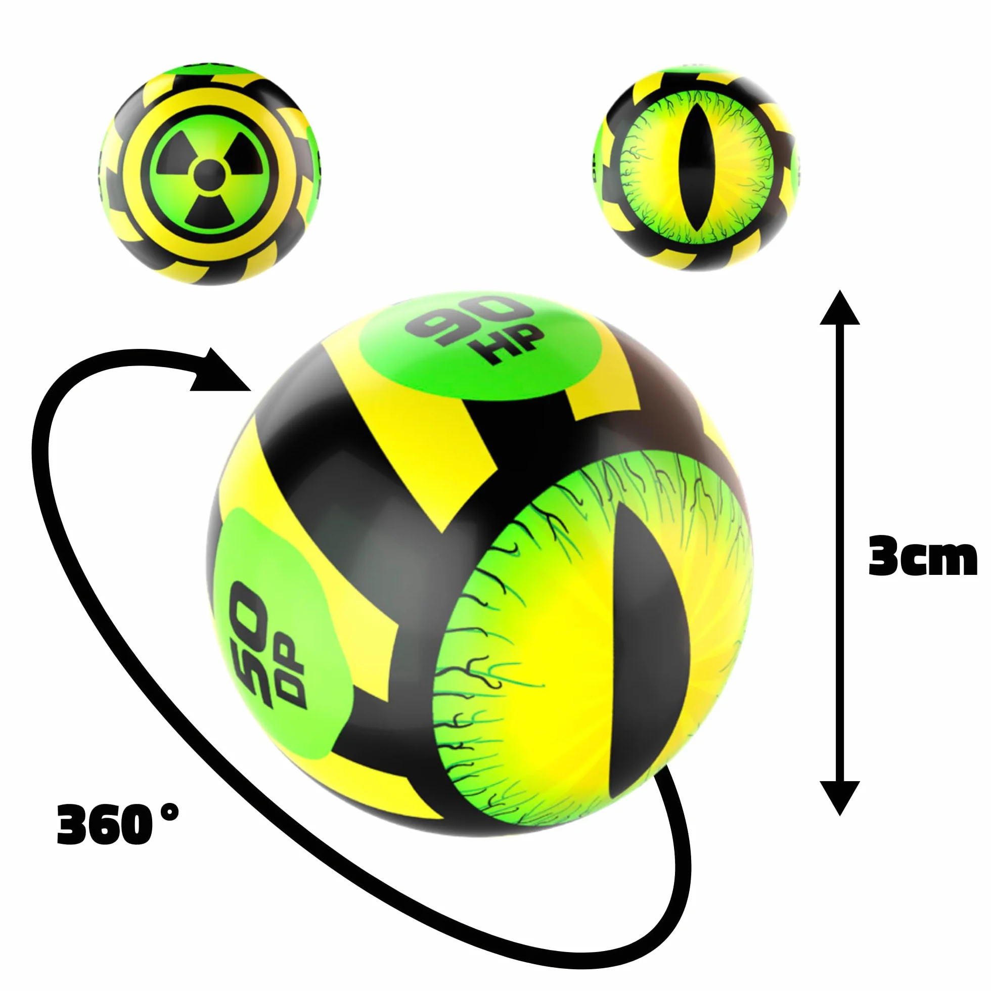 Freak Marbles Bolsa de Malla Canicas Monstruosas 3 Diseños Juego Colección Niños 4+
