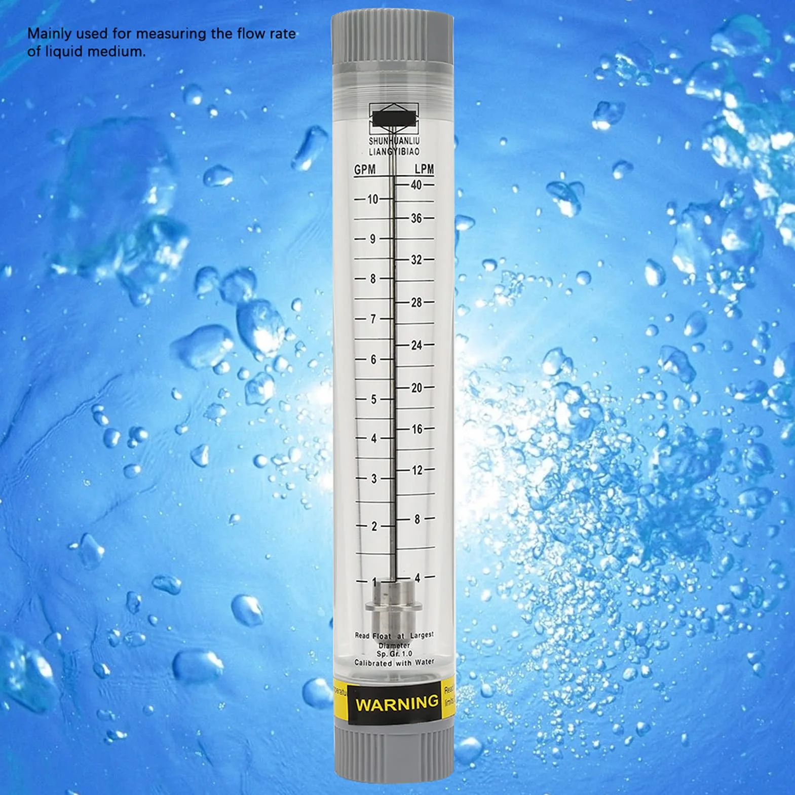 LZM 20G Caudalímetro de líquido, tubo acrílico, rosca hembra G3/4 pulgadas