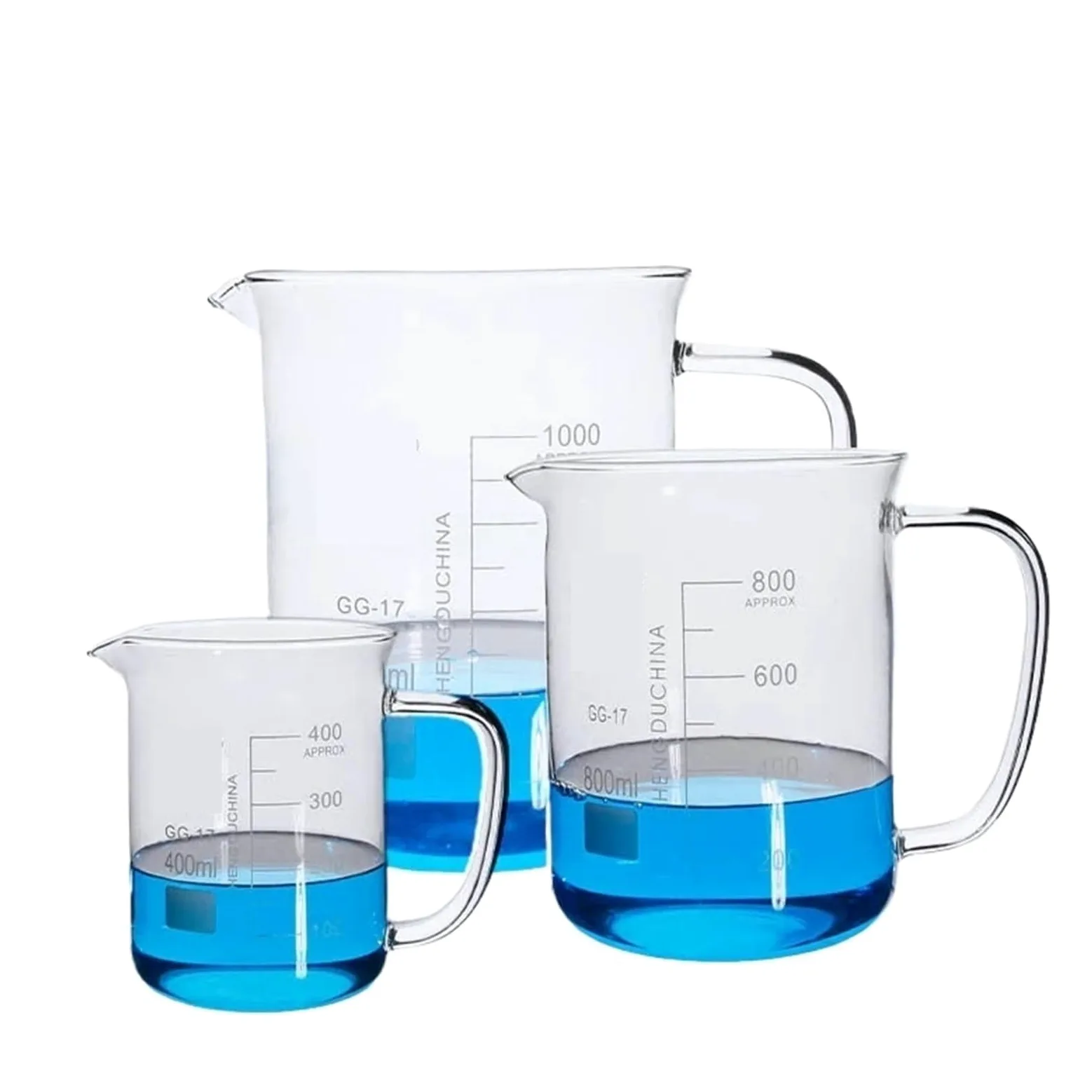 Matraz Erlenmeyer Erlenmeyer Graduado, Vaso de precipitados de Vidrio de borosilicato 3.3 de 400-1000 ml for Laboratorio(1000mL)