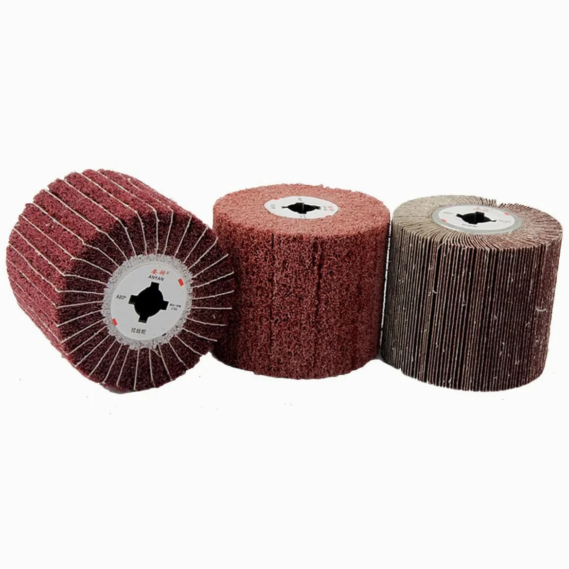 Juego de ruedas de pulido y trefilado de alambre de nailon de 3 piezas - Ruedas de tela abrasiva(240grit)