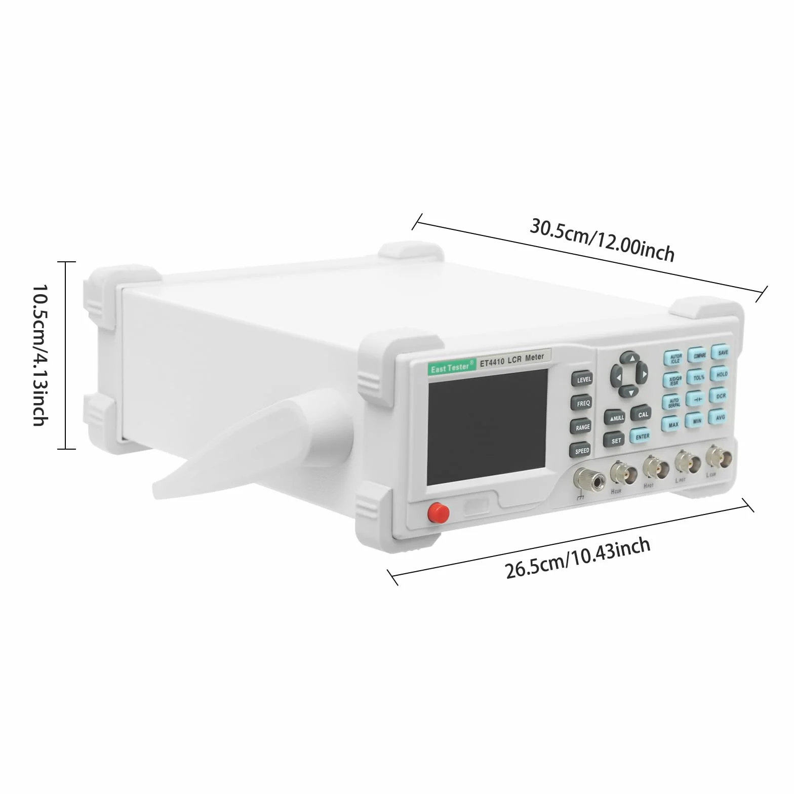 Medidor LCR ET4410,Medidor LCD digital de mesa de alta precisión,LCR con soporte ajustable Terminales de prueba Cable de alimentación Largo Pantalla LCD clara,Alta eficiencia Equipo de prueba