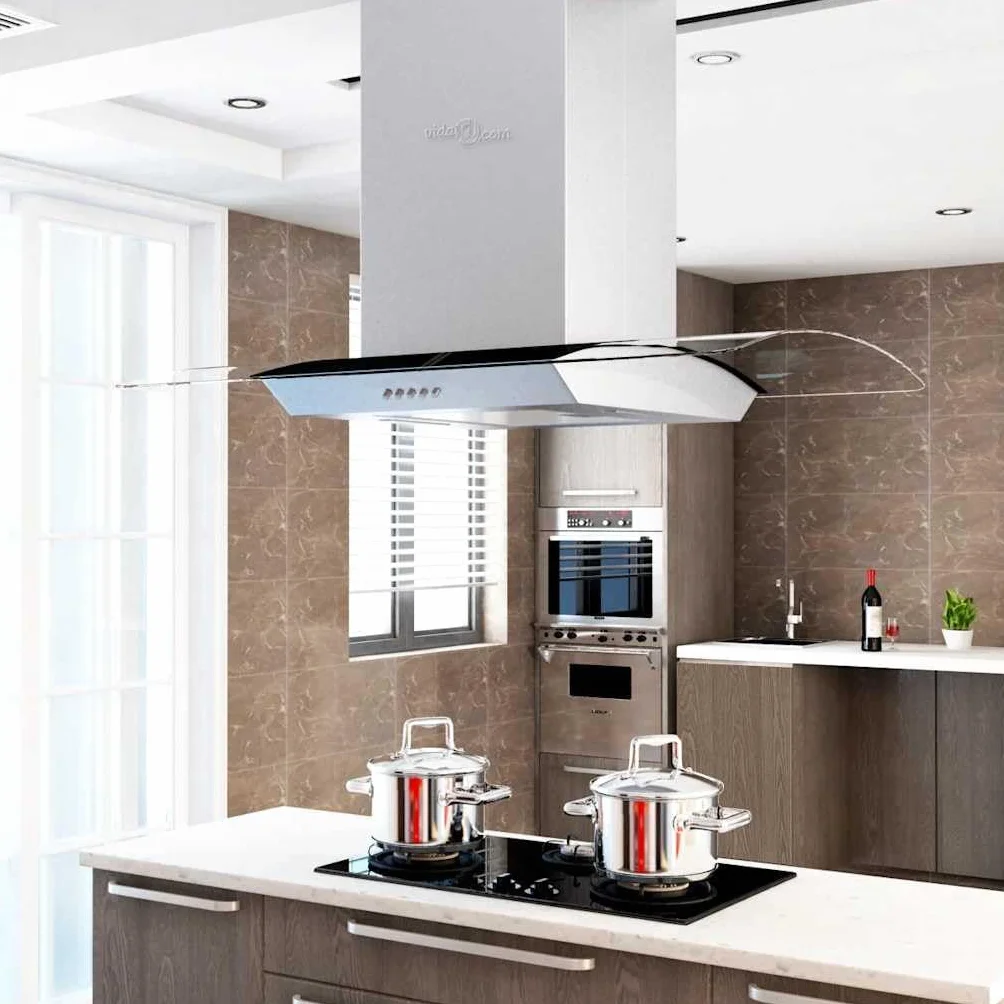 vidaXL Campana Extractora de Techo 90cm Acero Inoxidable 756m³/h LED