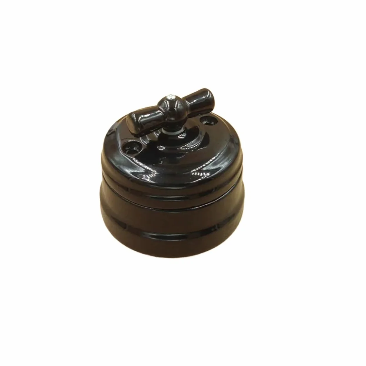 Interruptor de pared giratorio, interruptor de perilla, ideal for decoración del hogar, 110-220 V(Socket brown)