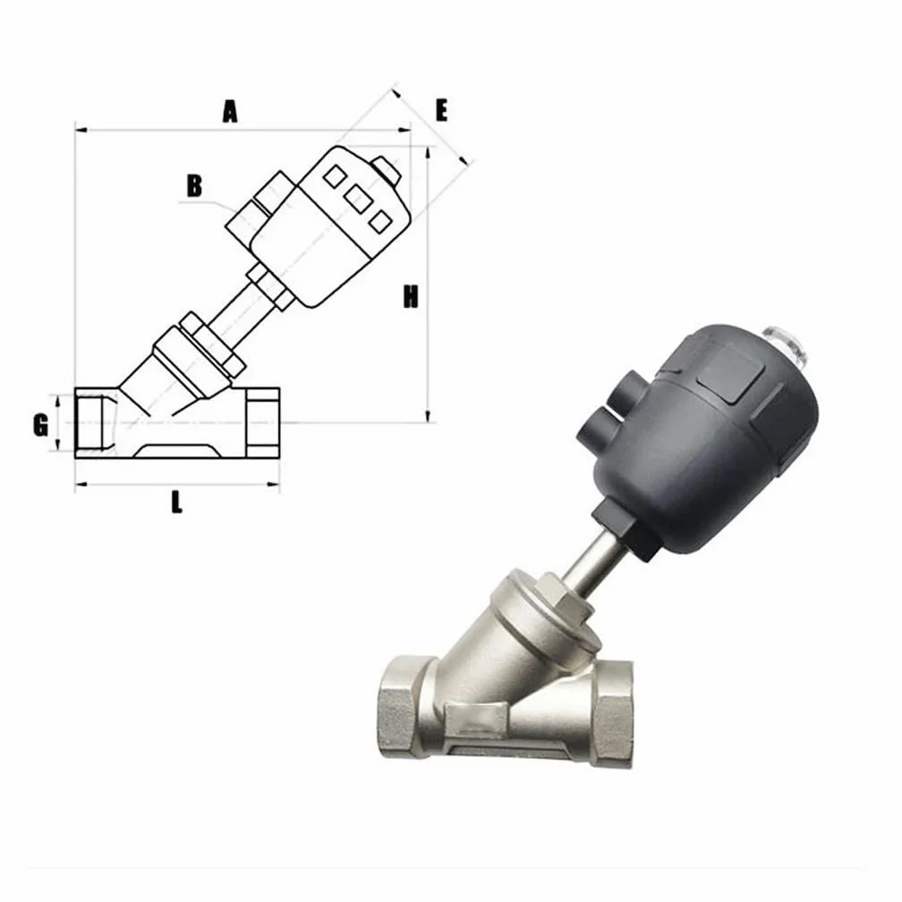 Válvula de Asiento neumática de Acero Inoxidable de Pulgada 1.6Mpa de Doble acción, for válvula de Asiento en ángulo doméstico Sellado de PTFE Normalmente Cerrado 1 Pieza(1-1/4",Single Acting)