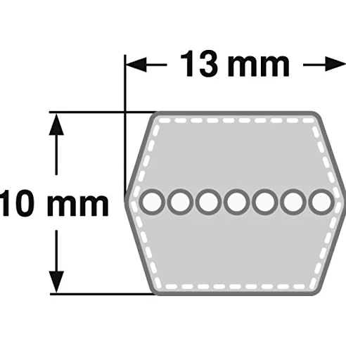 Correa trapezoidal de 6 caras, doble trapezoidal AA 195, HAA 5004 mm