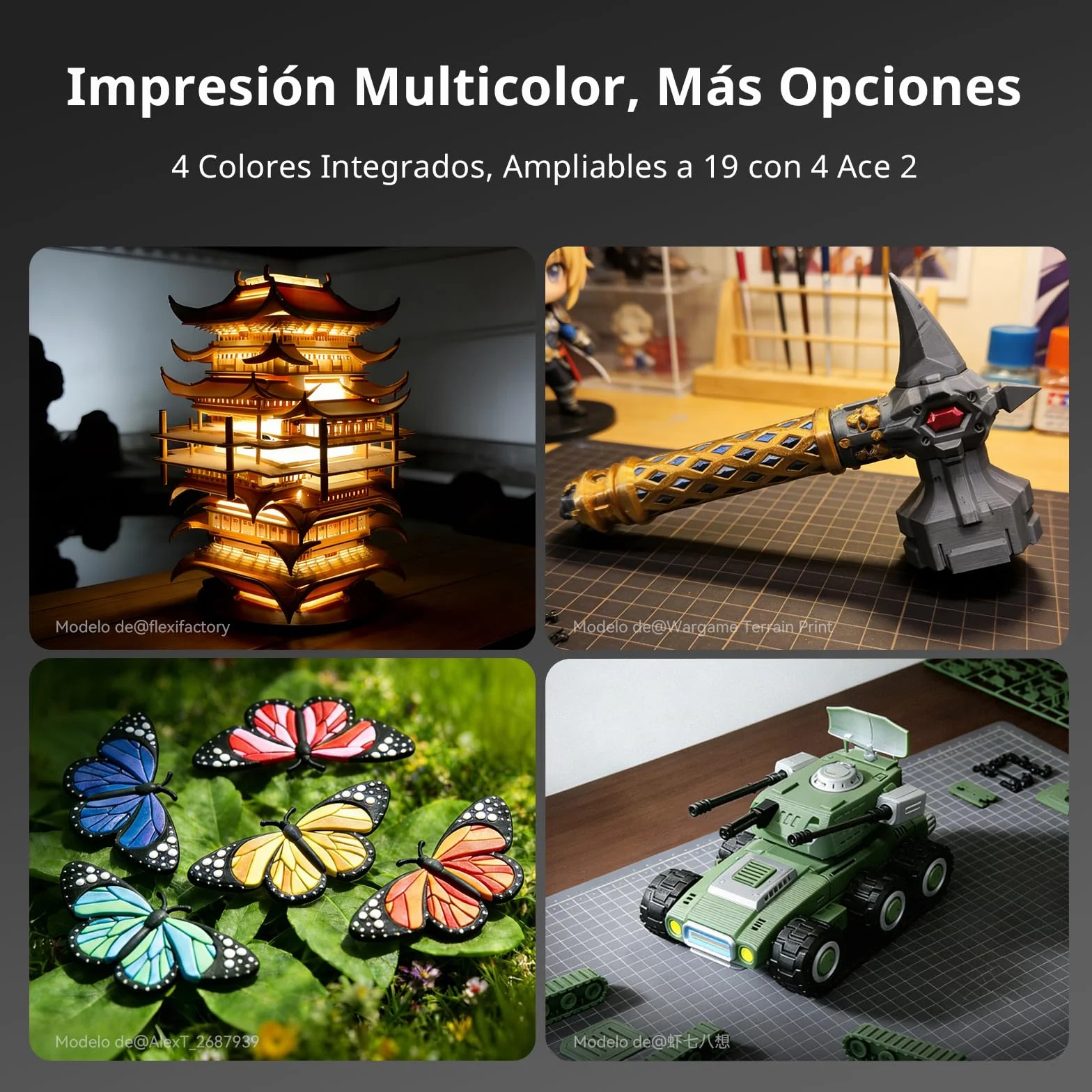 Anycubic Kobra X Impresora 3D, Impresión a 600 mm/s, Fuerza de Extrusión Adaptativa para Imprimir con Filamentos Blandos y Duros, Impresión Inteligente a Distancia, Impresión en 4 Colores