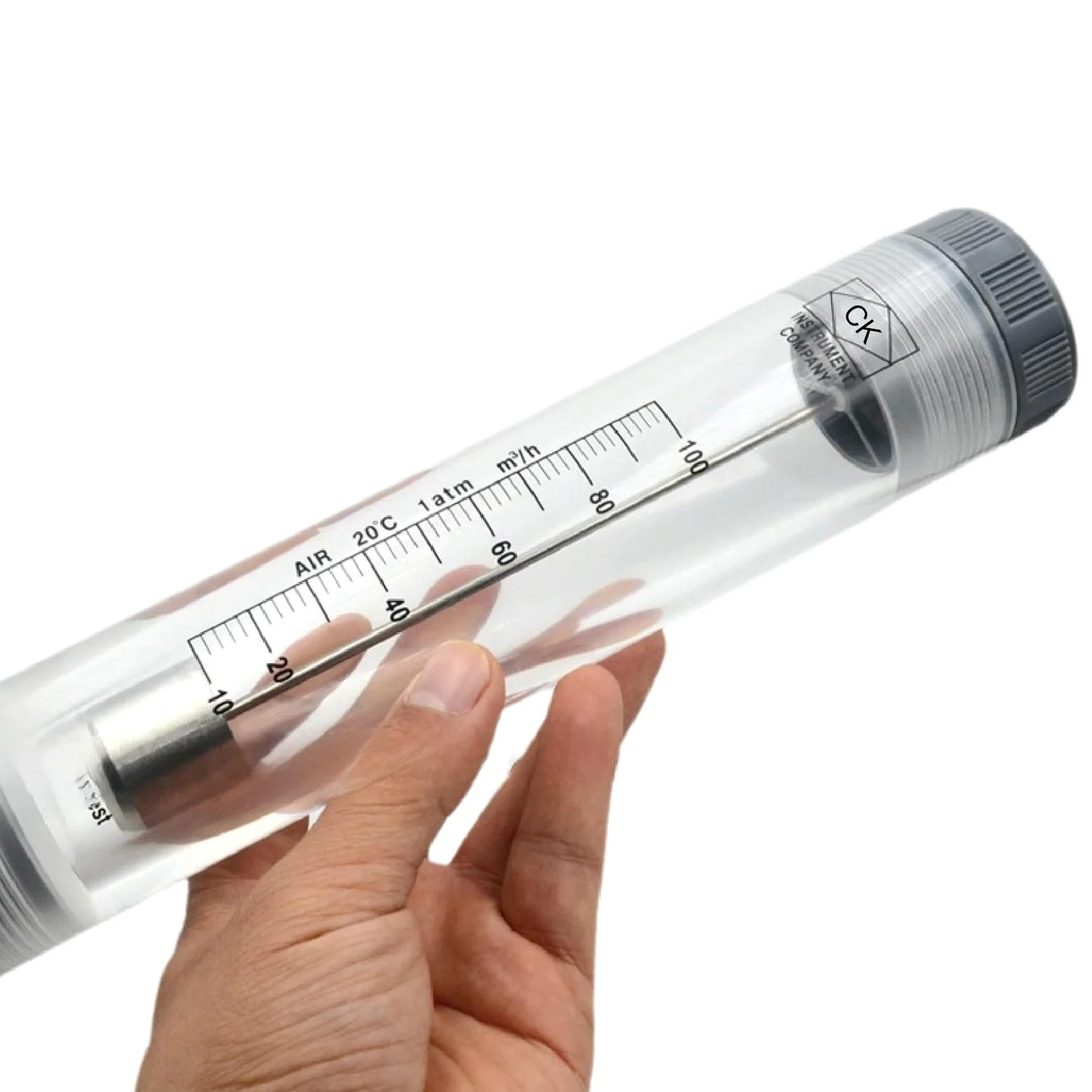 Medidor de caudal de agua, Medidor de flujo rotámetro LZM-40G, medidor de flujo de tubería acrílica for agua pura, gas líquido, industrial, mecánico ajustable(2-20GPM 10-70LPM)