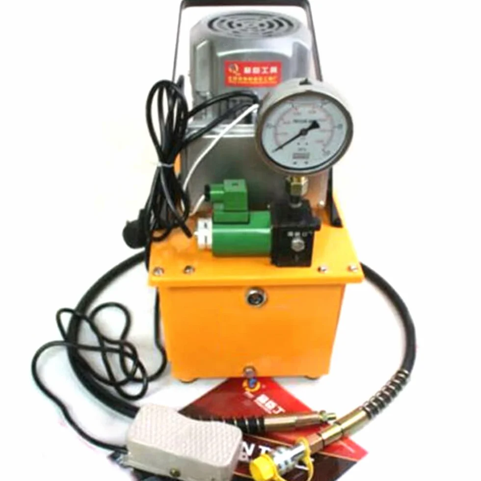 Bomba hidráulica eléctrica de 750 W, control de pedal, 1400 rpm, bomba electrohidráulica de acción única 2-70 Mpa, unidad hidráulica de 1,54 Gal para doblar/enderezar/montar, enchufe de la