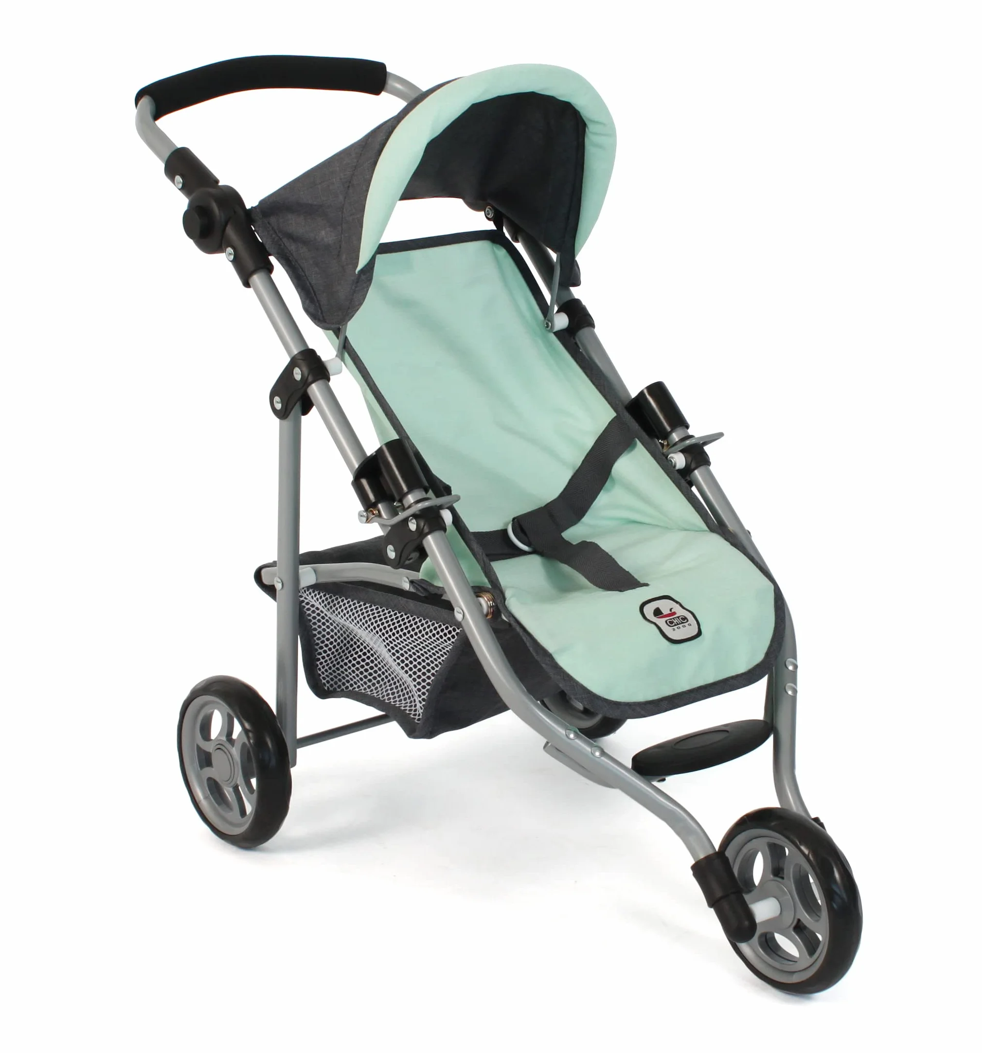 Bayer Chic 2000 Cochecito de muñecas Lola Joggy Carrito Melange Antracita Menta 70 x 33 x 62 cm