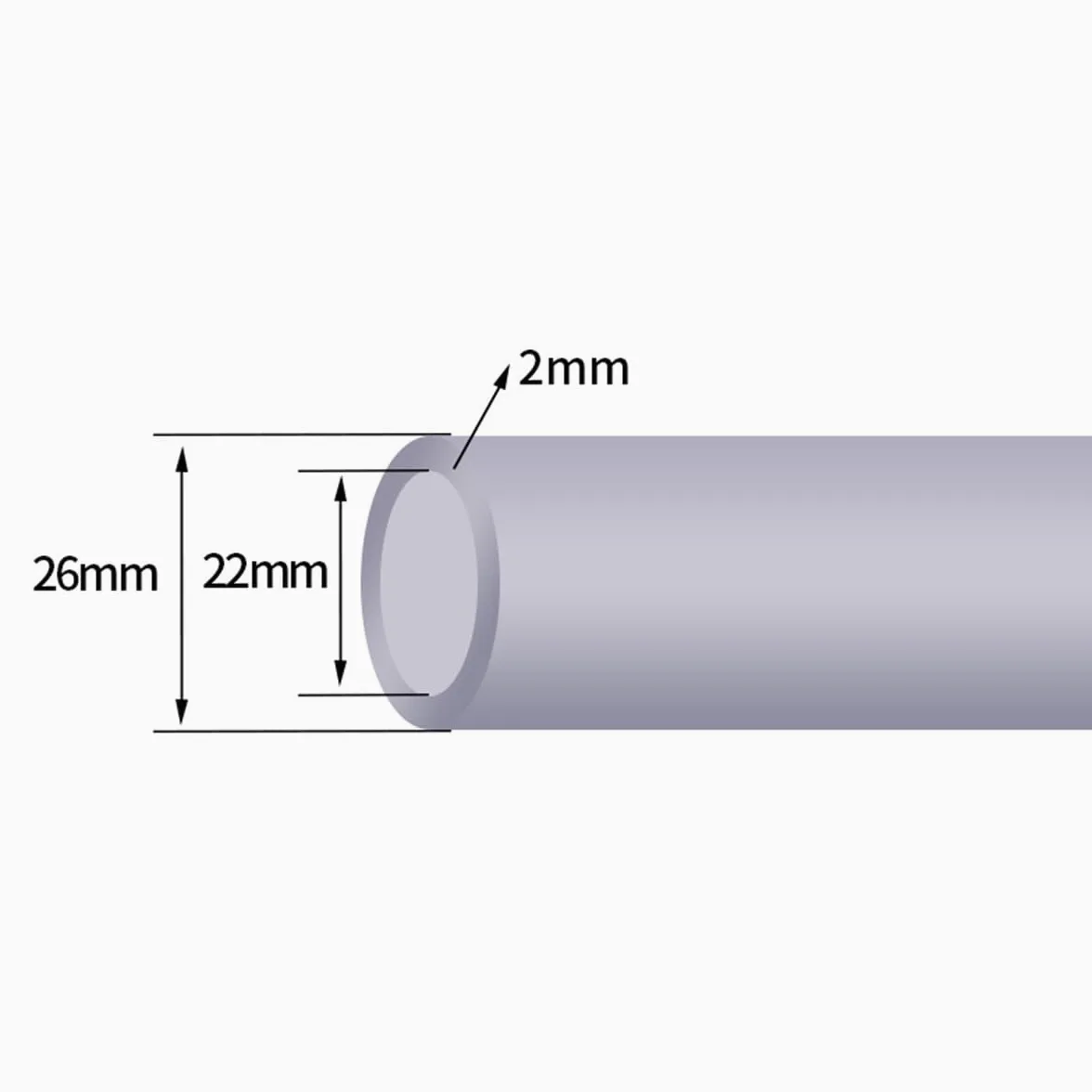 Manguera de tubo de silicona transparente para dispensador de agua, 26 mm de diámetro exterior x 22 mm de diámetro interior x 2 mm de grosor de pared, 3 m de longitud