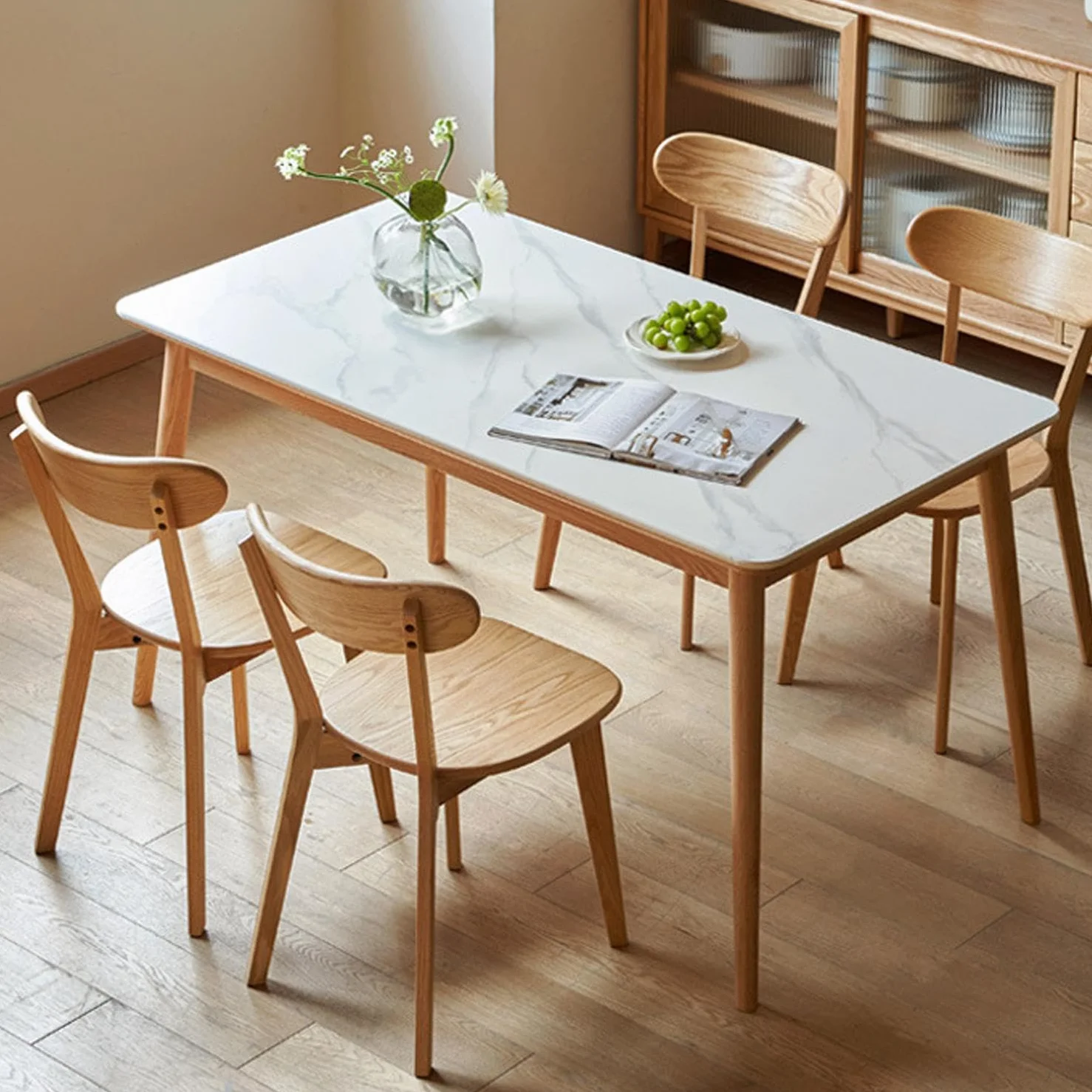 Sillas de comedor, sillas de ocio retro de madera maciza, robustas y duraderas, de moda, adecuadas para cocinas, salas de estar, restaurantes, cafeterías, actividades,Natural wood color-1pcs