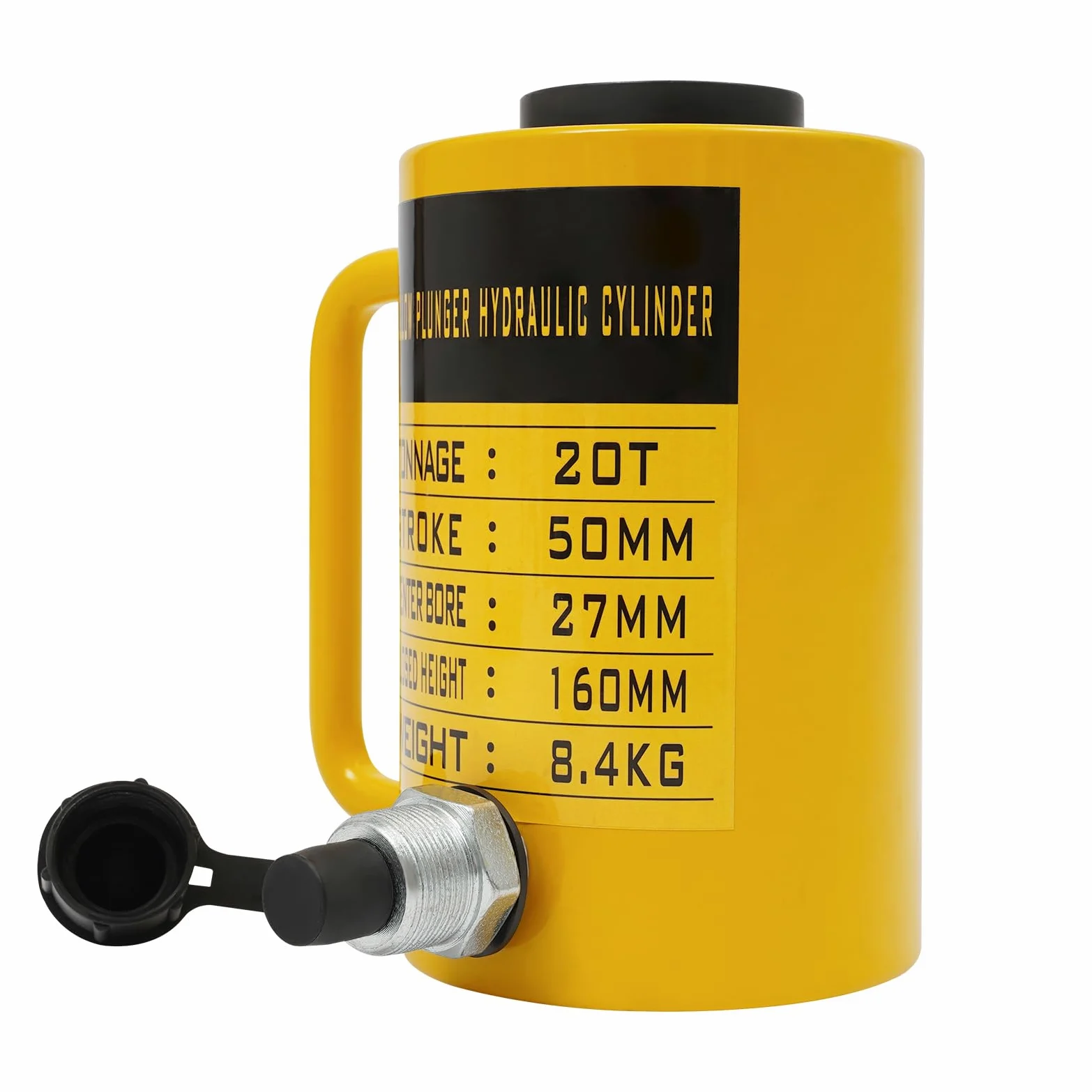 Cilindro hidráulico de pistón hueco, cilindro hueco de acción simple con carrera de 60 mm, gato de sello para bomba de mano CP-700, adecuado para obras, puentes, industria del acero y construcción