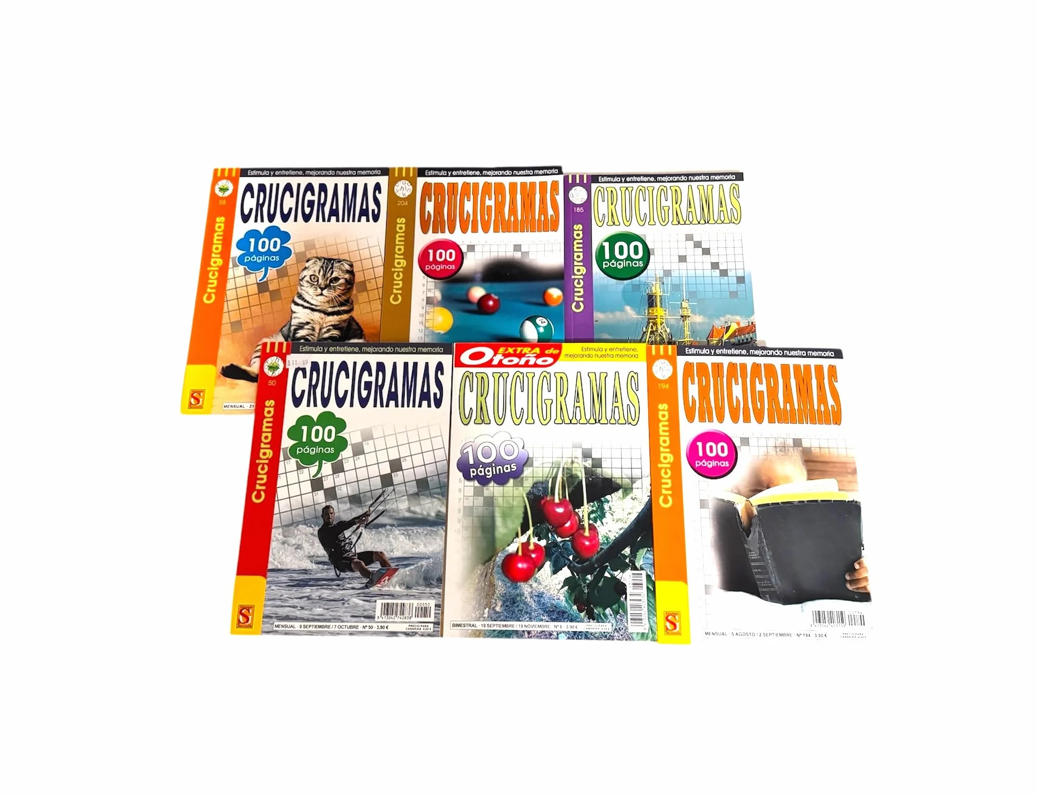 Pack 4 Libros Crucigramas Adultos Mayores 354 Pasatiempos Español Surtidos