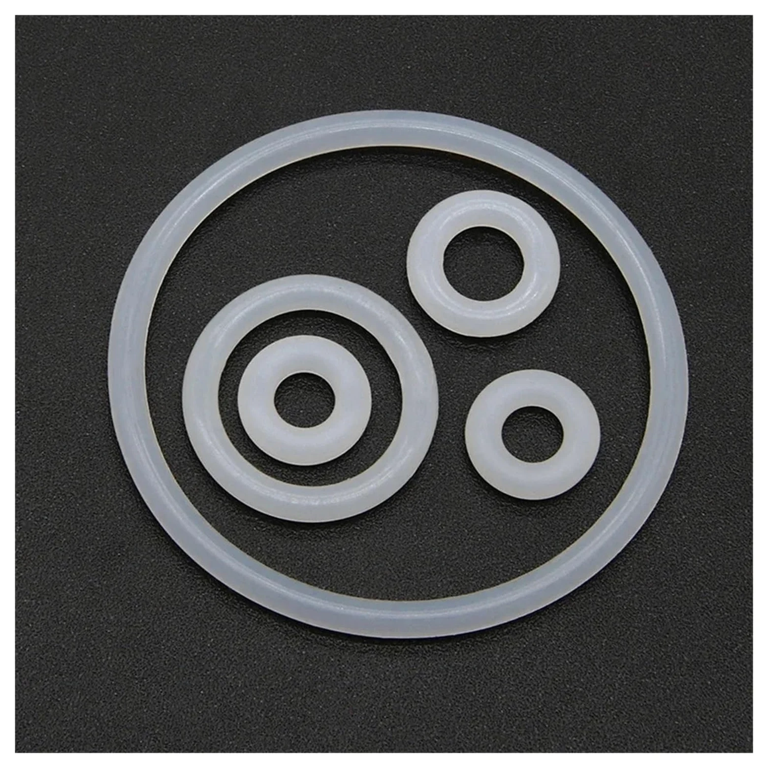 Junta tórica VMQ blanca de grado alimenticio, CS 3,5 mm diámetro exterior, 10~150, arandela impermeable silicona y caucho, paquete 10/50 unidades(OD 125mm ID 118mm)