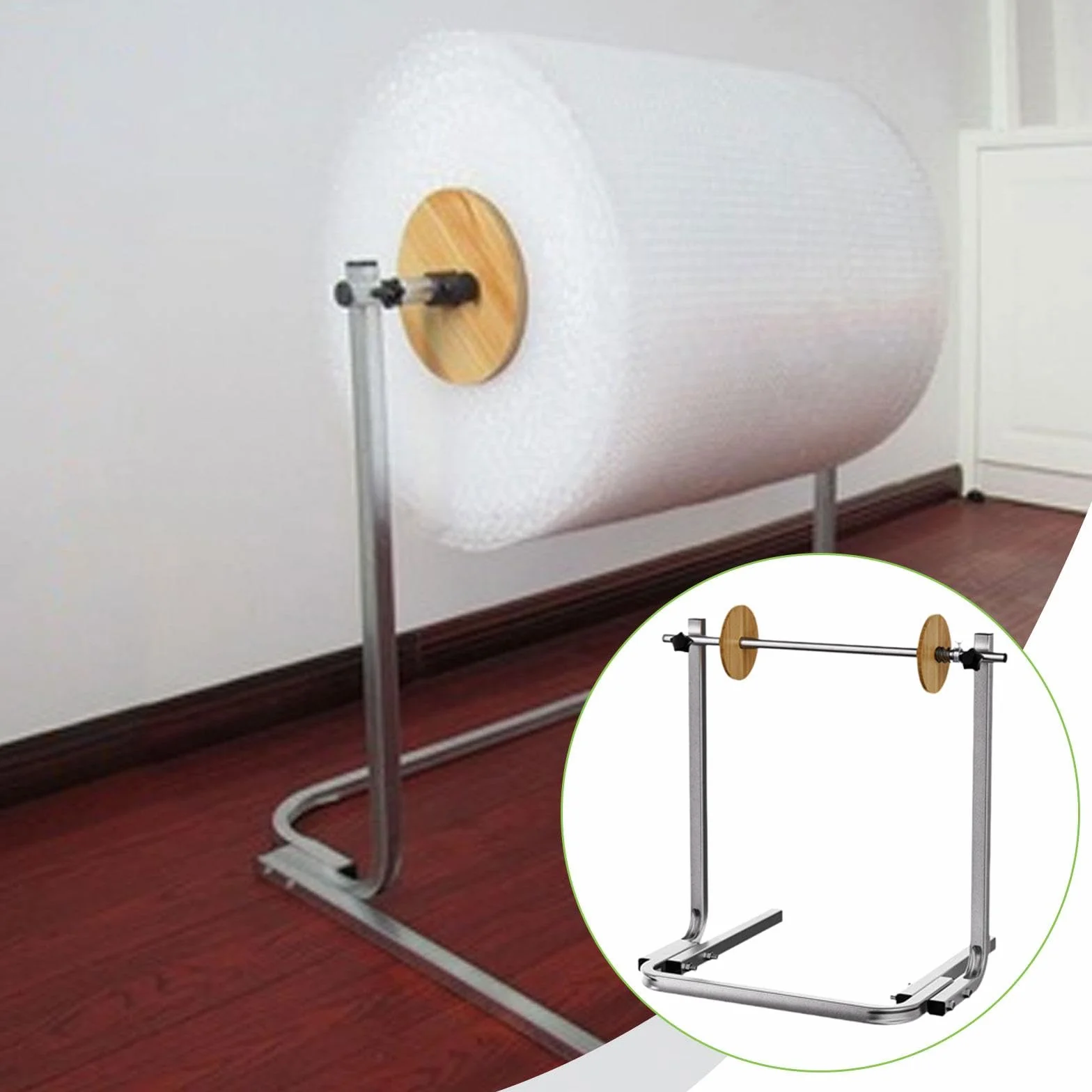Dispensador de Rollo de Plástico de Burbujas Equipo de Embalaje Soporte Vertical Manual con Control de Tensión Ajustable para Desenrollado Suave, tal como se describe, para Película de 50