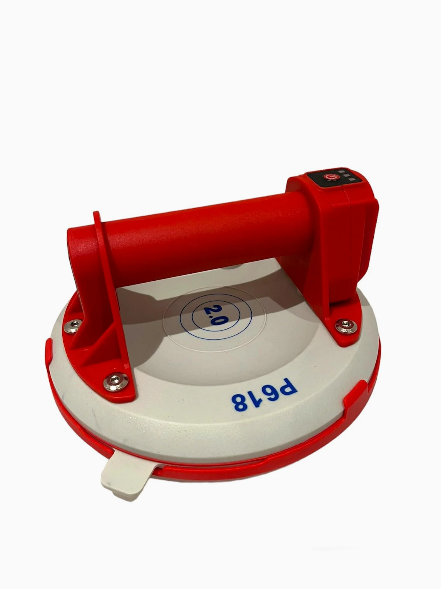 Ventosa eléctrica con manómetro Ø20 cm 140 kg (roja) – Succión automática con control de vacío, con maletín – Outillage Carreleur 2.0