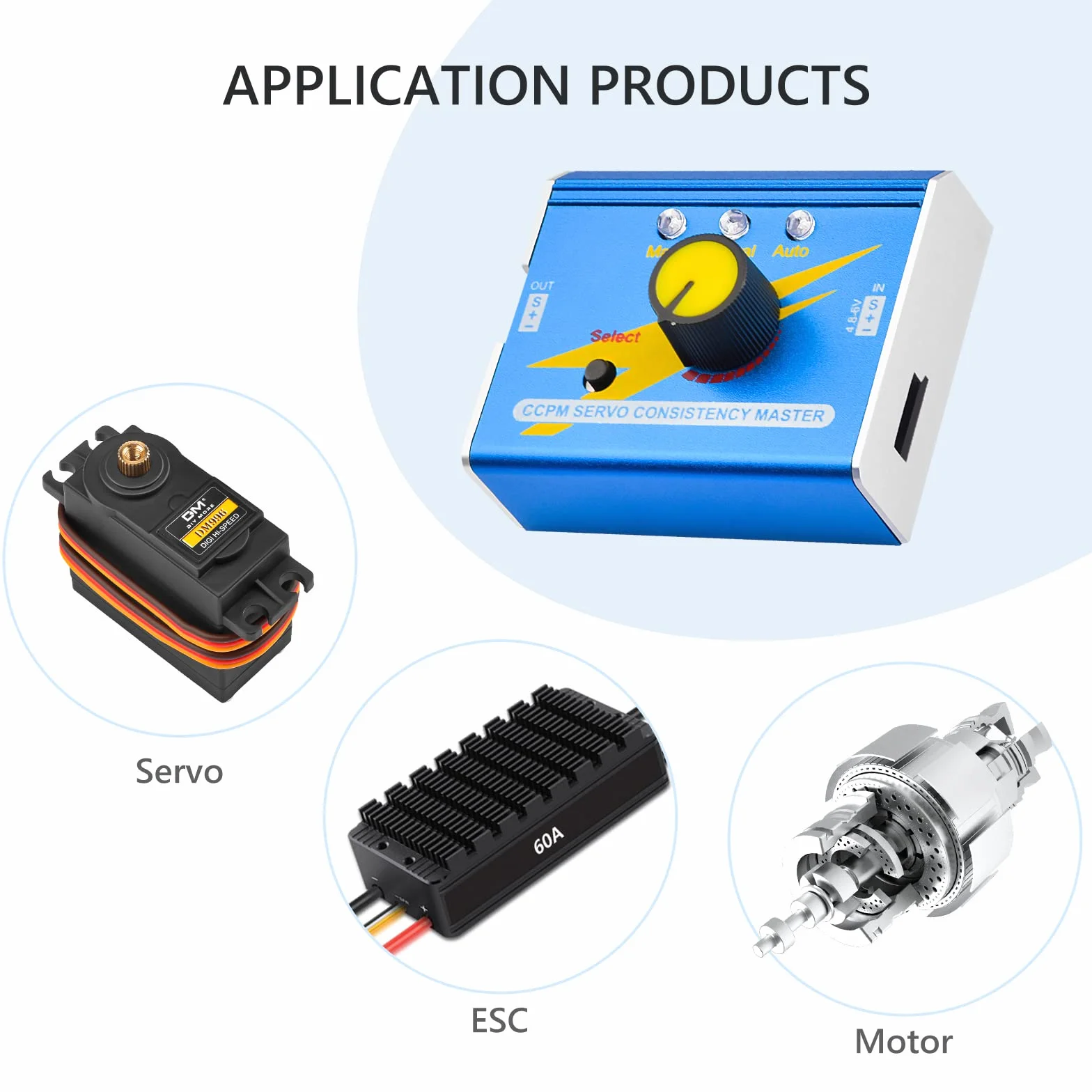 Diymore 3CH Digital Servo Tester DC 4.8V-6V RC Servo Controller CCPM for ESCs Servo Motor