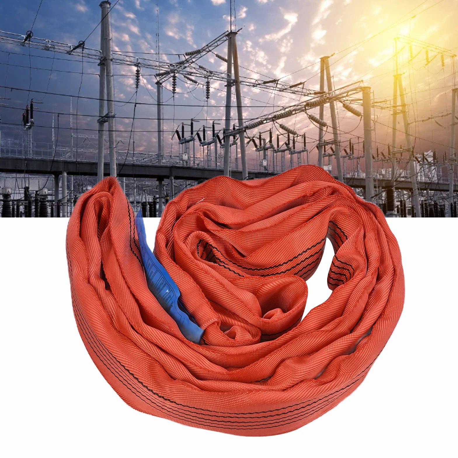 Eslinga de elevación Redonda 5T, Correas de Correas de grúa de Bucle sin Fin PES, Ancho 75 mm, 5 Metros, cinturón de elevación Resistente, Equipo de elevación (5m) 16.40ft