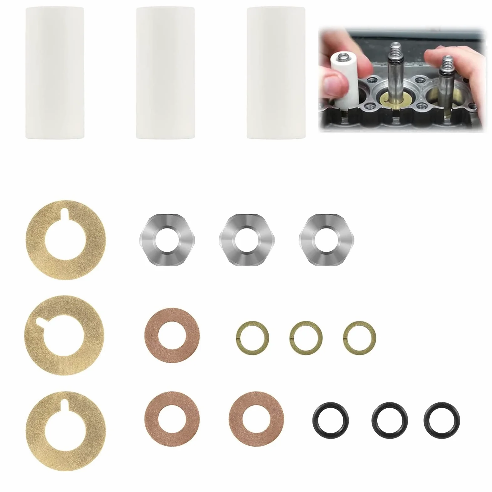 Para Annovi Reverberi AR2546 Bomba 18mm Kit de pistón Kit de reparación de émbolo de cerámica para bombas RK RKA RKV XRCA XRCV GRKV-D