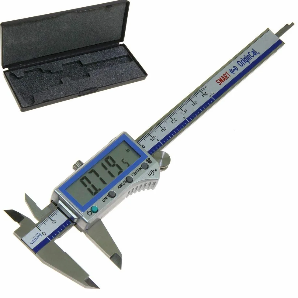 iGaging Digital Electronic Caliper 0 – 6 "/0 – 150 mm absoluta origen Smart Bluetooth Conectividad – IP54 protección/extrema precisión