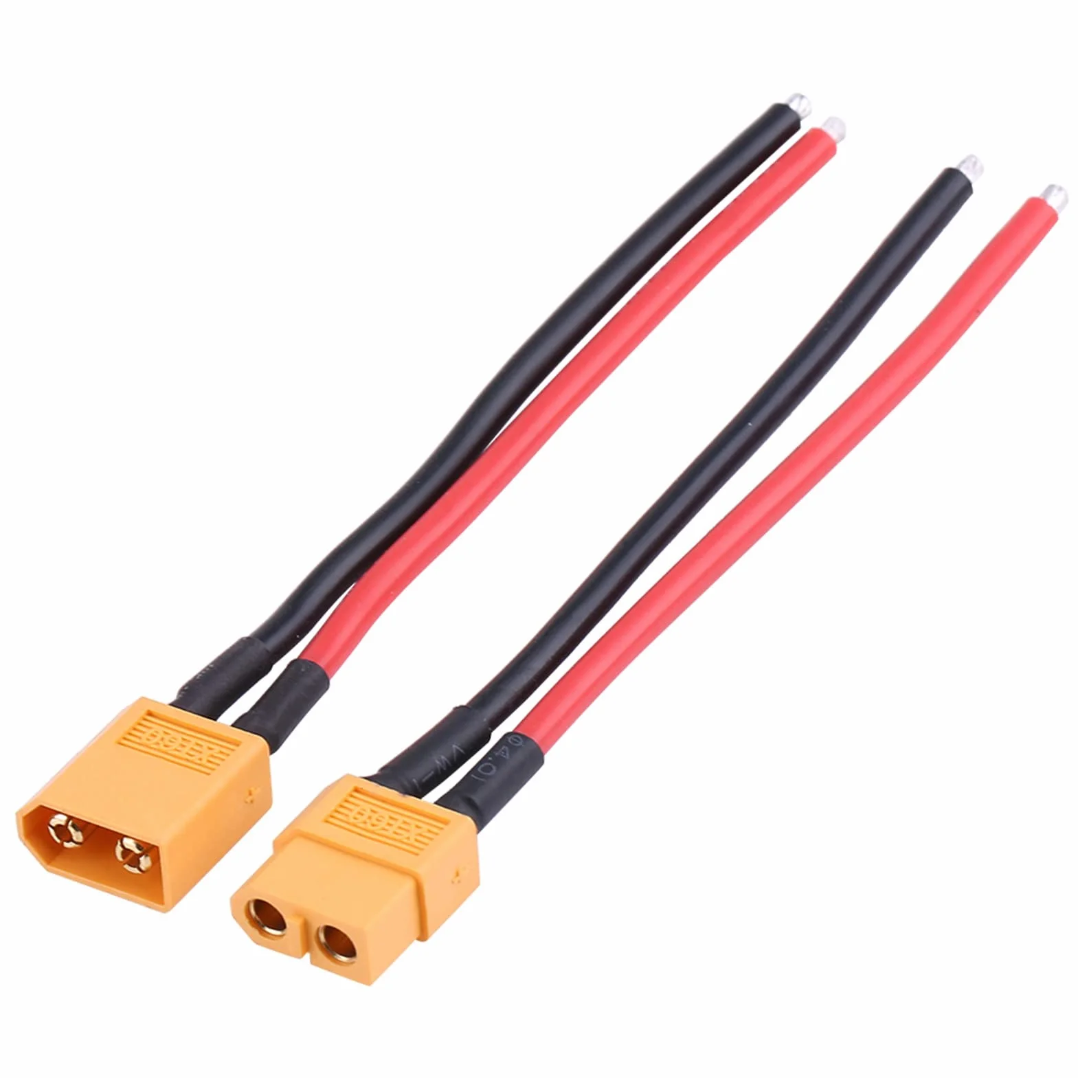 Xt60 Pigtail Macho y Hembra Enchufe 2 Piezas 14AWG Cable de Silicona para Conexiones de Batería RC