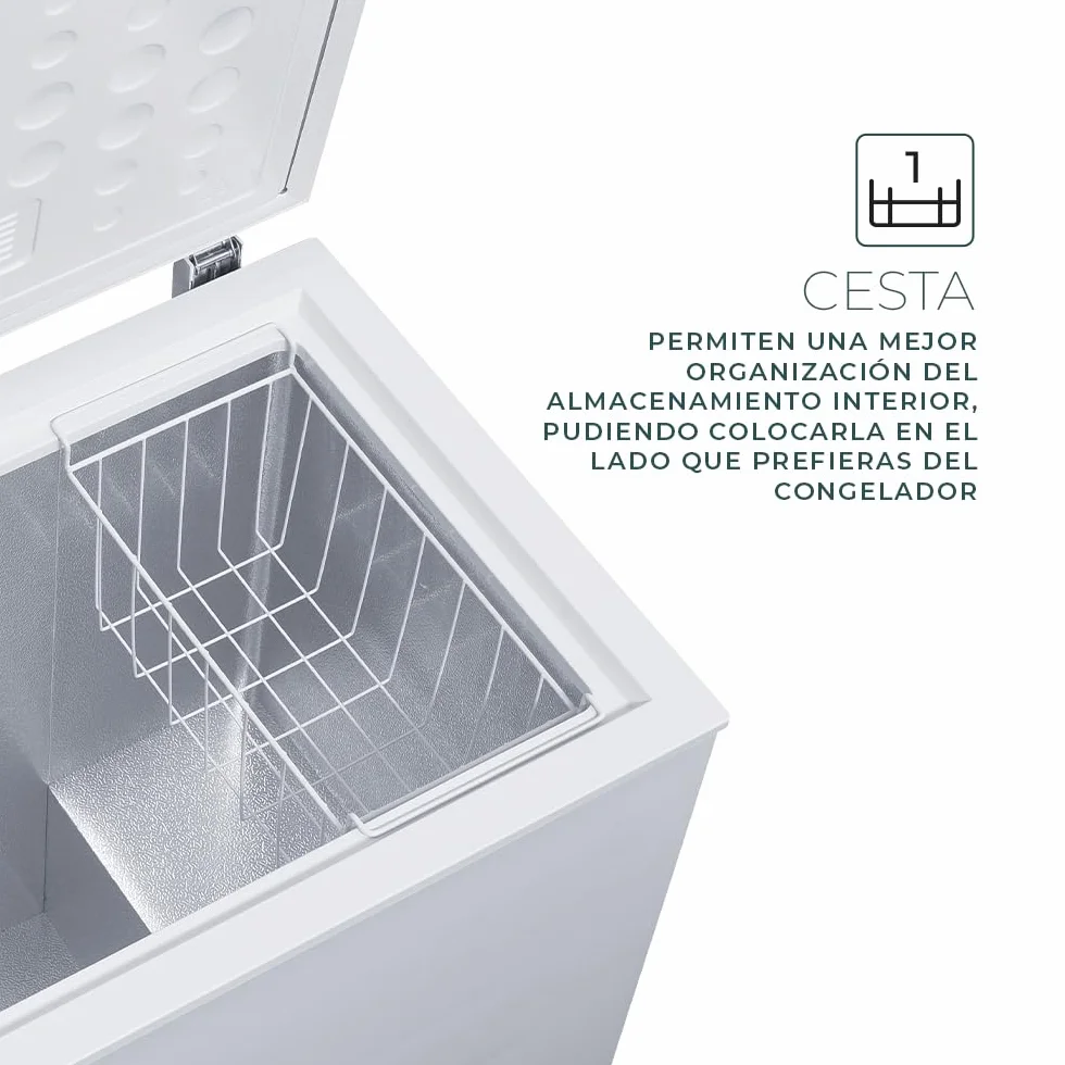 Svan Congelador Horizontal Blanco SCH1001EDC 98 L Dual Cooling 1 Cesta Eficiencia Energética Clase E