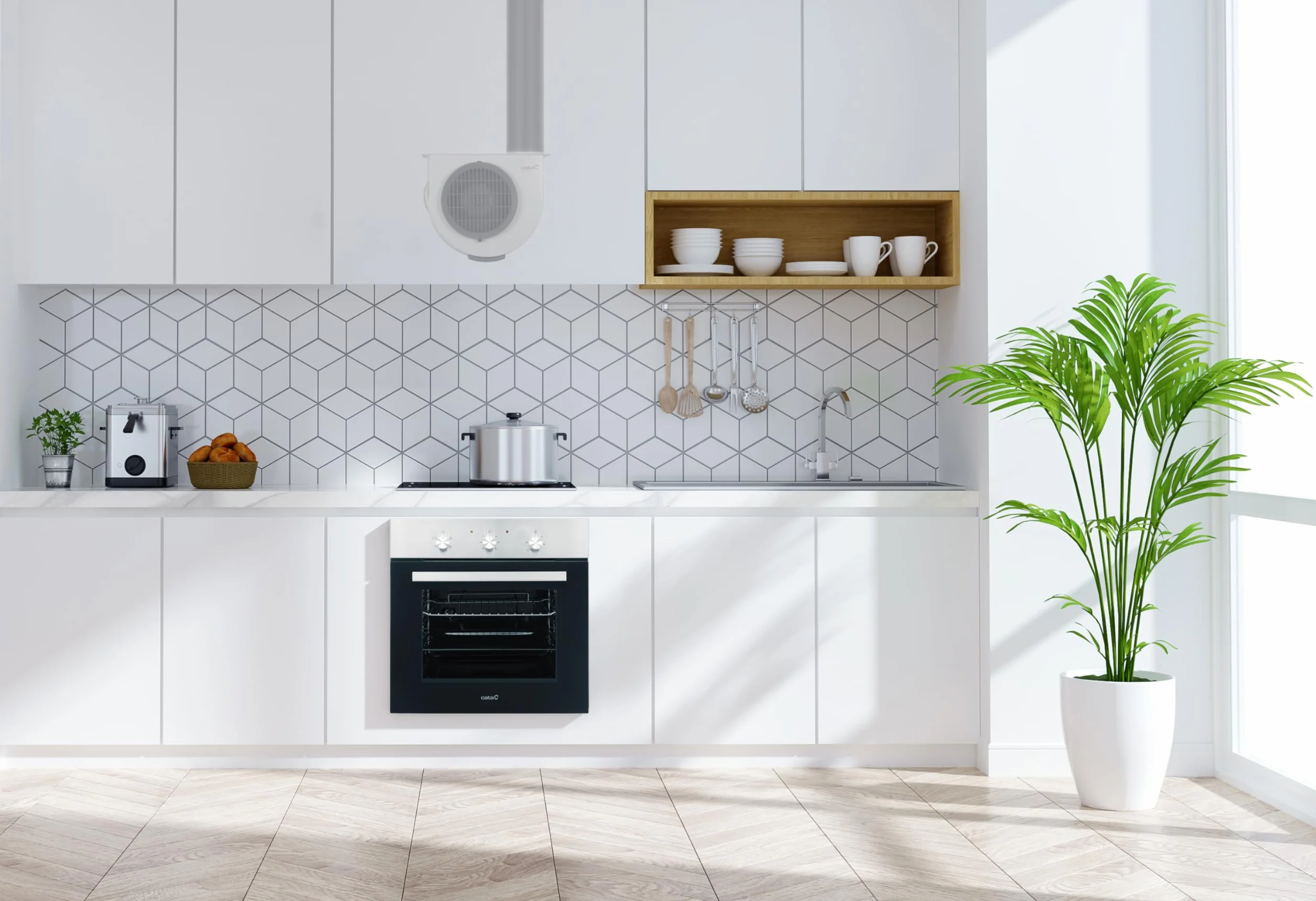 Cata GS 600 Extractor de humos silencioso 105W Blanco Gris