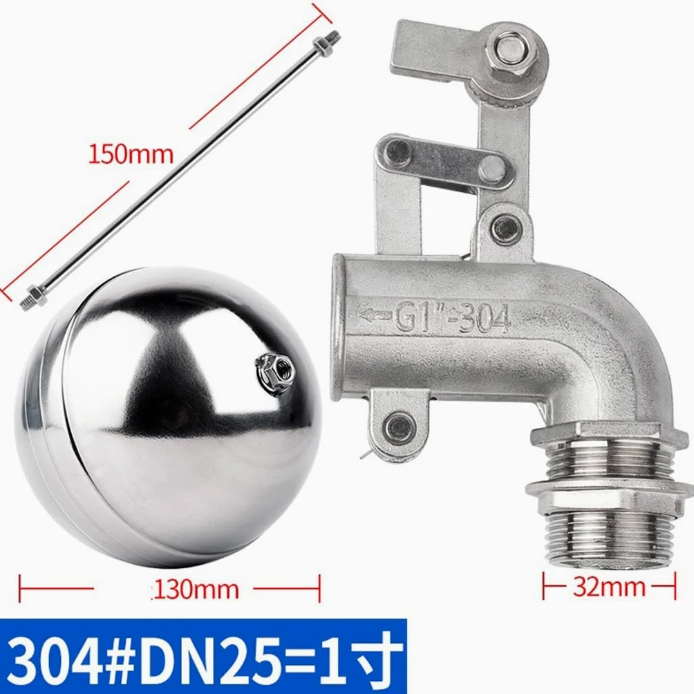 Válvula de flotador de codo de 90 grados de acero inoxidable 304 - Válvula de entrada ajustable, tamaños de 1/2 a 3 pulgadas(DN25)