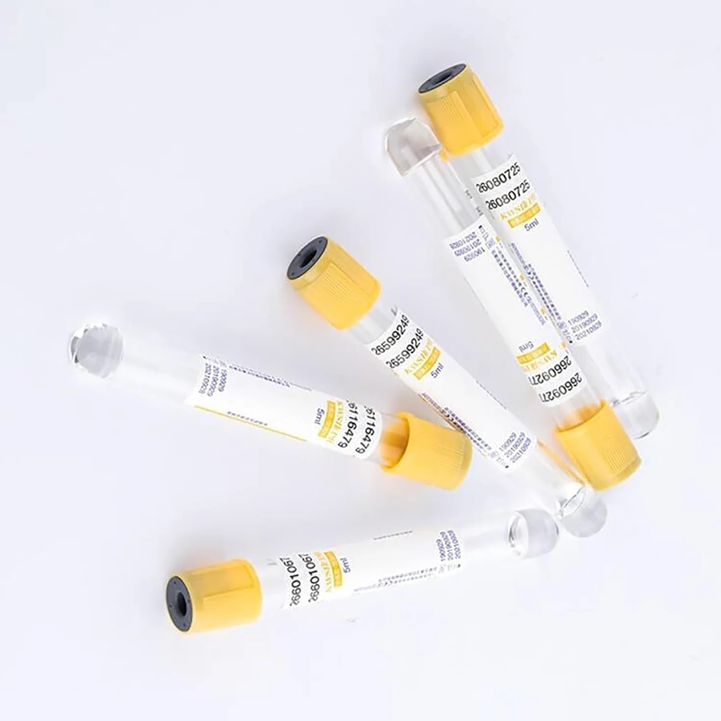 100 tubos de extracción de sangre, tubos de vacío de vidrio con gel de separación amarillo y coagulante, visibilidad mejorada, tubos centrífugos de laboratorio para muestreo