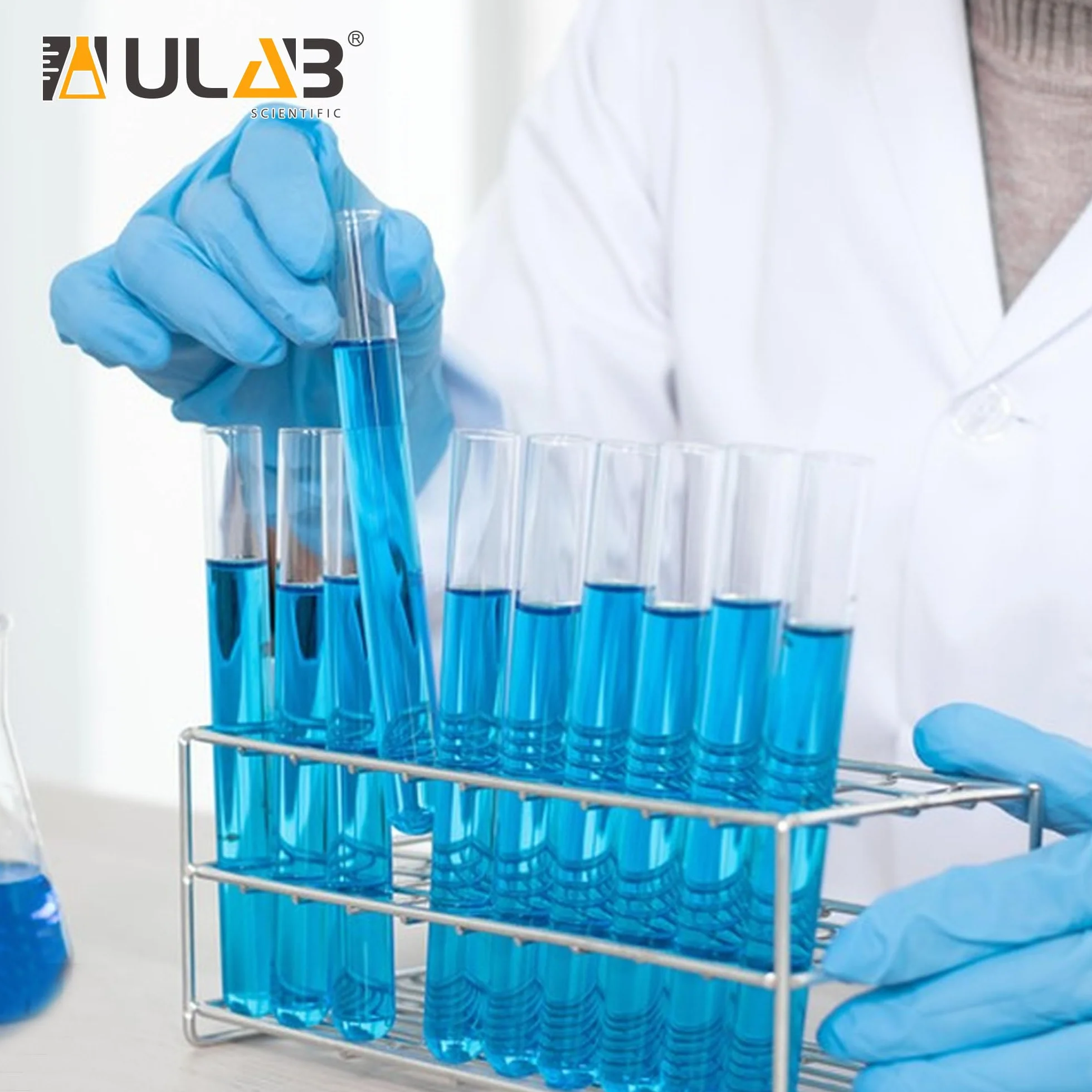 Soporte para tubos de ensayo de acero inoxidable y aluminio ULAB Scientific