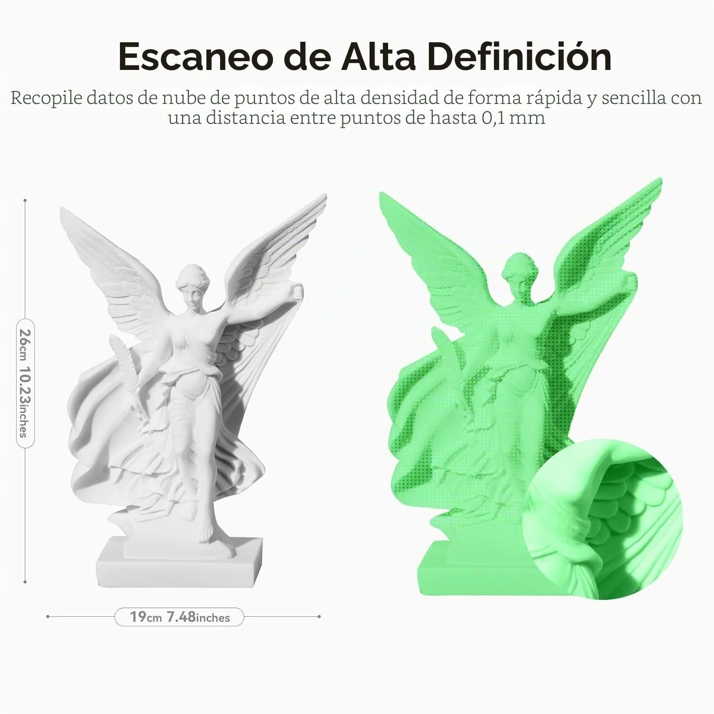 Creality 3D Scanner Ferret Pro, Escáner 3D Oficial CR Scan Ferret Pro, Escaneo Inalámbrico, Seguimiento Anti-Sacudida, Escaneo Rápido a Todo Color, Precisión de 0,1mm