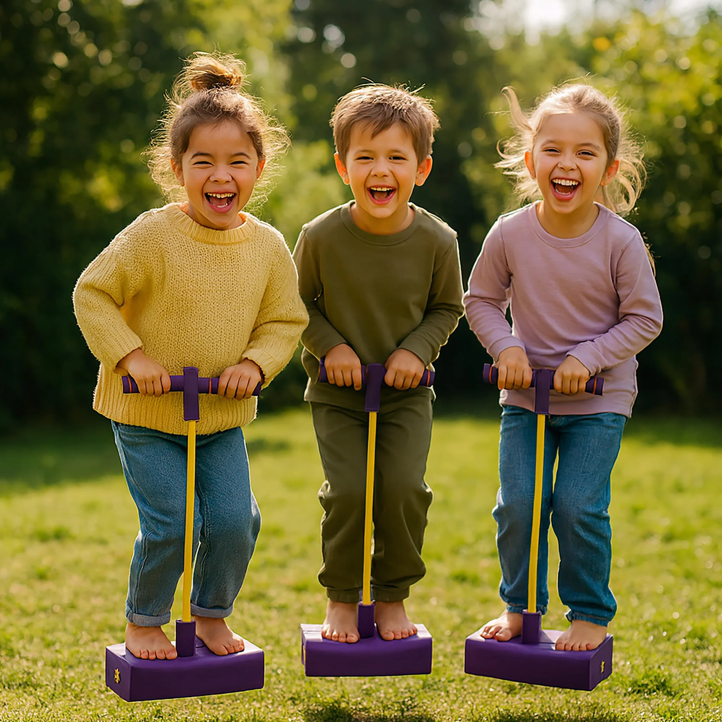 Relaxdays Pogo Jumper para niños, hasta 80 kg, con Sonido y Espuma, 42x22x10 cm, Rojo