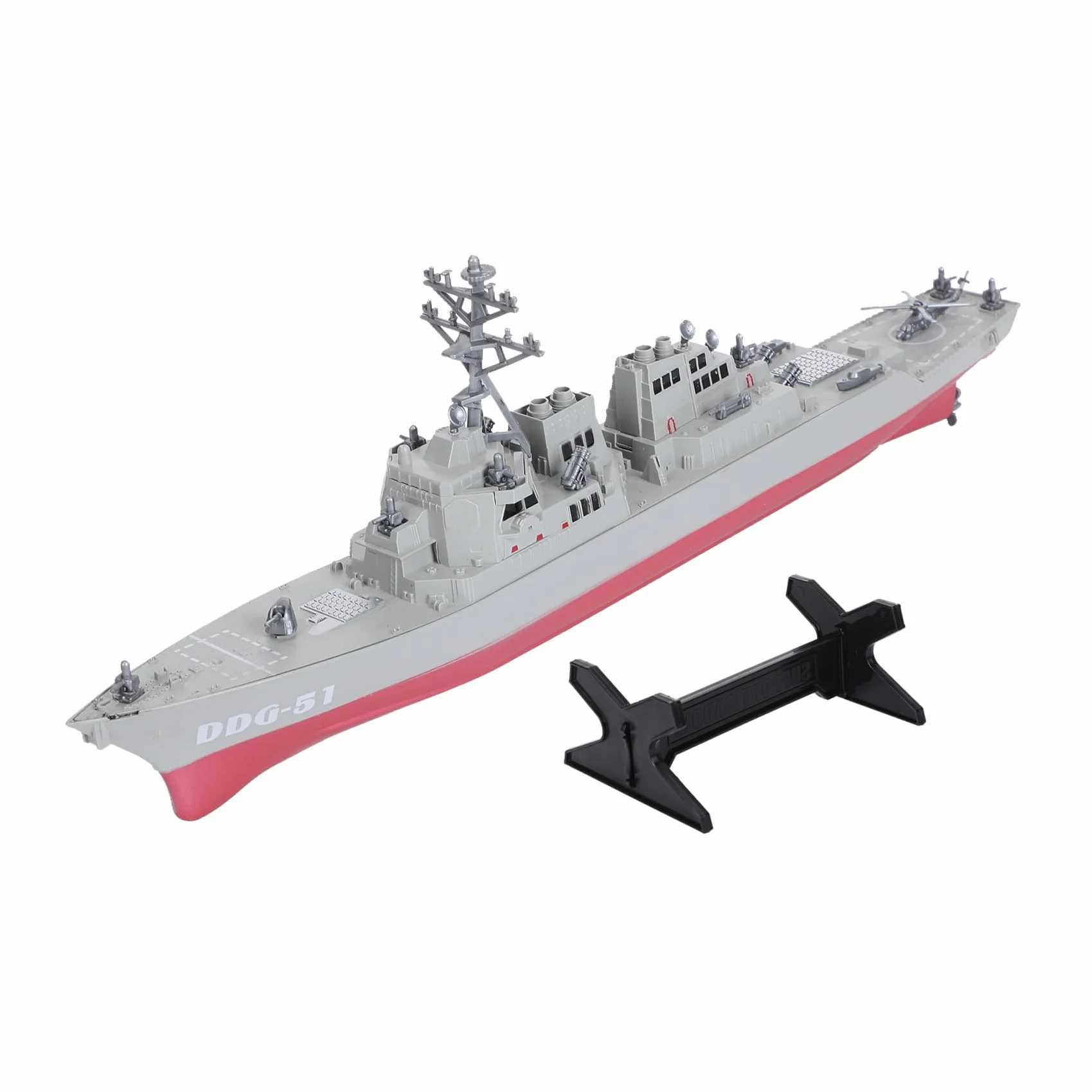 Modelo de Barco de Guerra Juguete Estático Plástico Resistente Decorativo Maqueta Naval