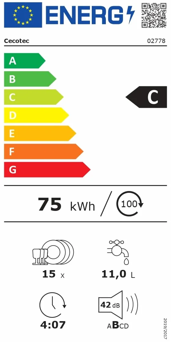 Cecotec Bolero Aguazero 6500 Lavavajillas 60cm Independiente 15 Cubiertos 3ª Bandeja 6 Programas Dual Zone Wash Dry+ Auto Open Media Carga Motor Inverter Plus