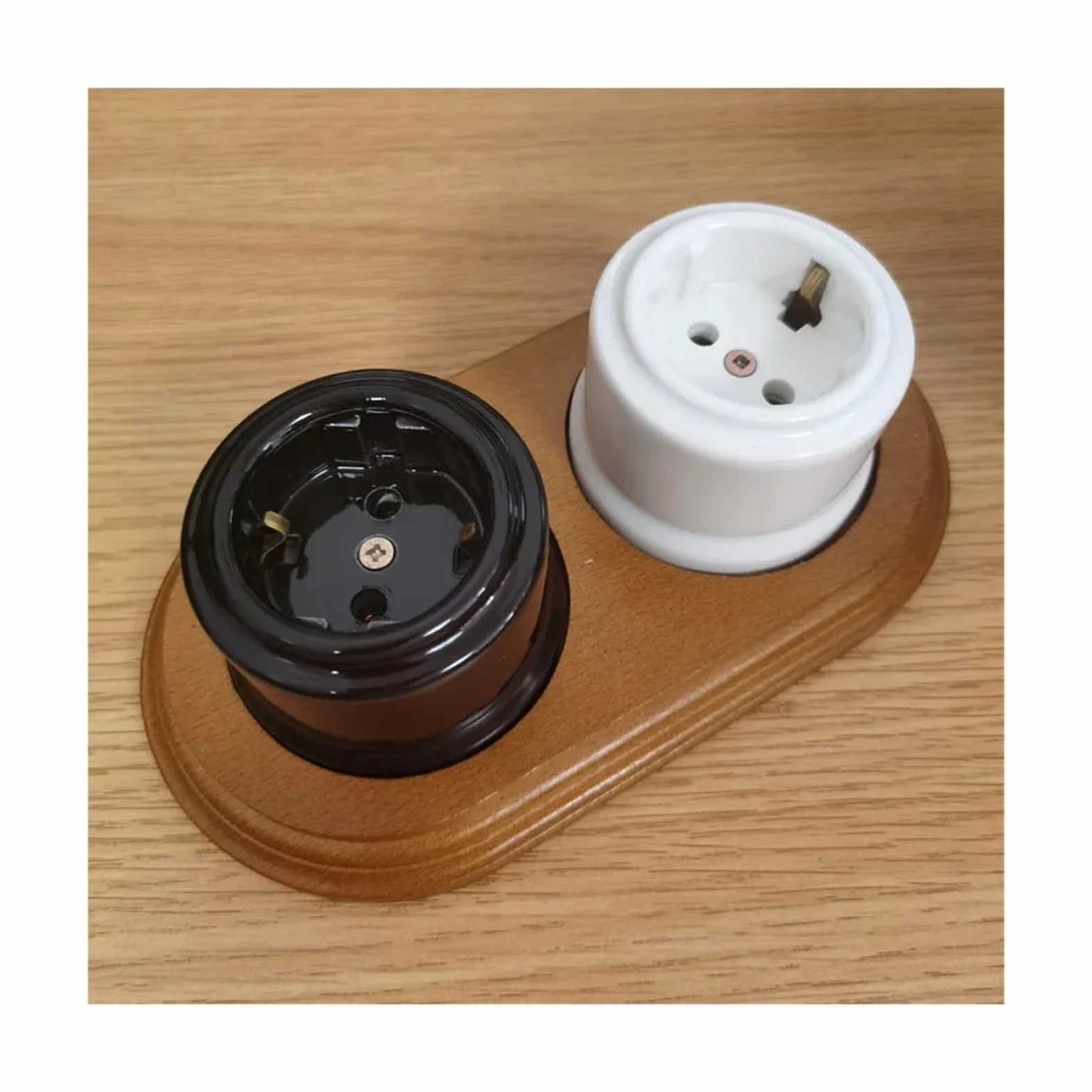 Interruptor giratorio de cerámica for lámpara de pared, perilla de luz, 10 A, 250 V, for decoración del hogar(Black)