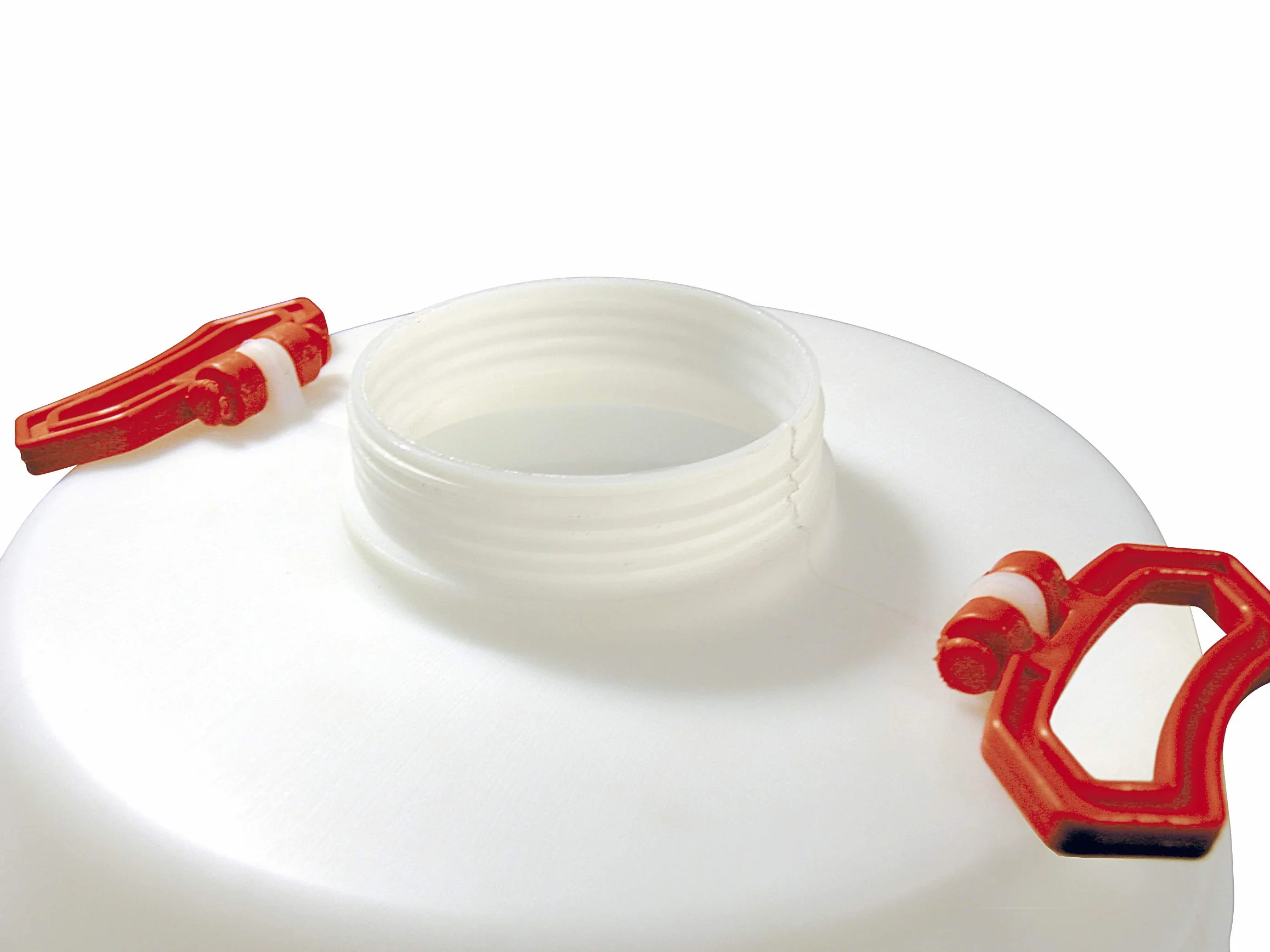 Bidón de plástico de boca ancha (PE-HD, 100 Lt, dos asas laterales, grifo integrado