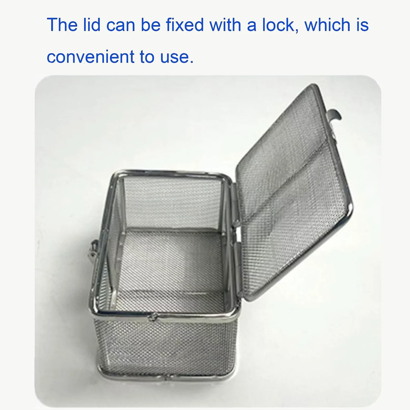 Cesta de Esterilización Médica de Acero Inoxidable 304 con Tapa, Malla de 1 mm, para Instrumentos Quirúrgicos, Médicos y Dentales