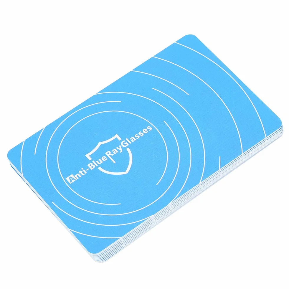 Profesional Anti-Blue Test Detection Card, Generador de Luz Azul Para Probar Gafas, 10 Sets