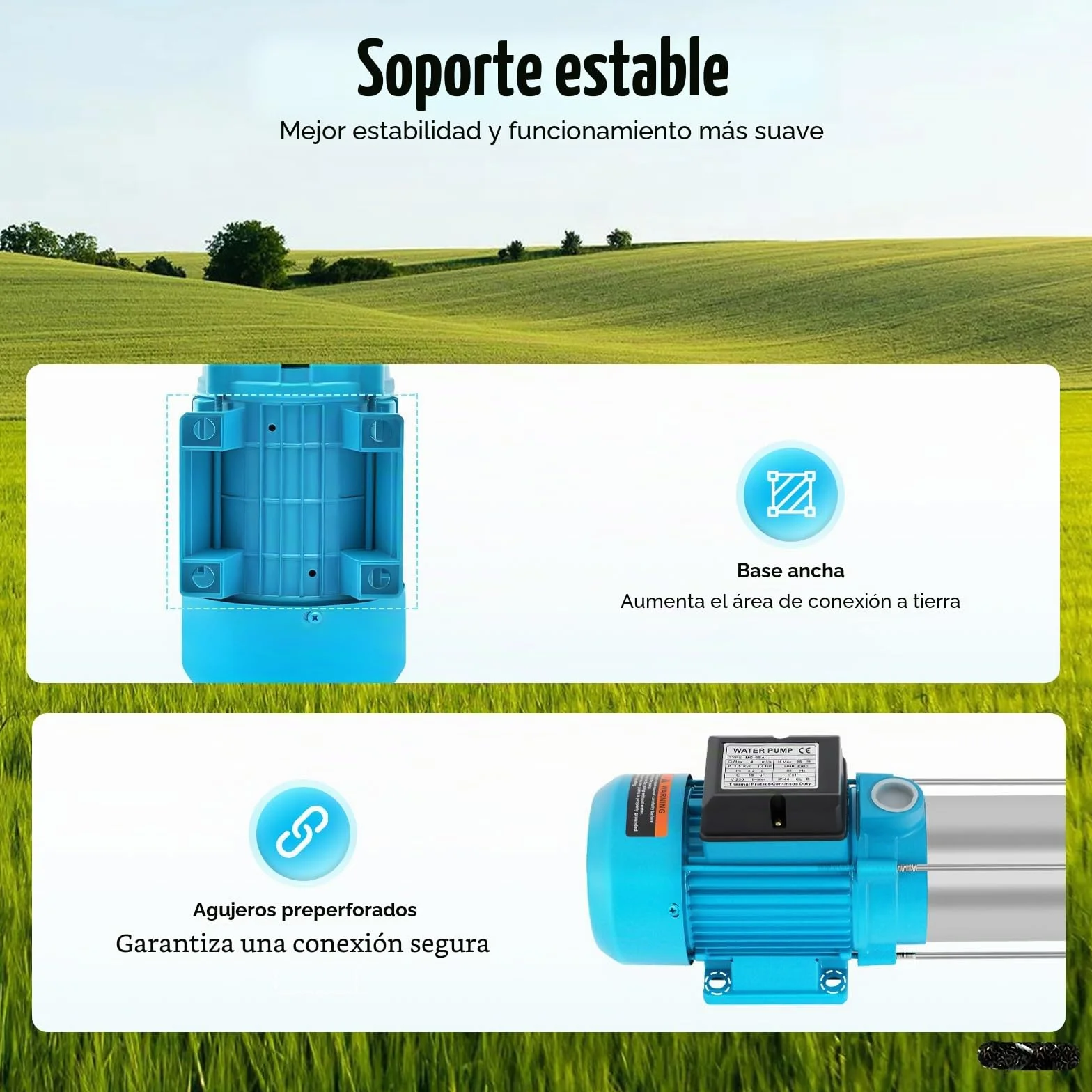 Bomba Centrífuga, 9.8 Bar 1" Bomba de Jardín Salida Bomba Centrífuga Avanzada de Acero Inoxidable 4000 L/H 1300 Vatios, Bomba de Agua Doméstica para Granjas, Estanques