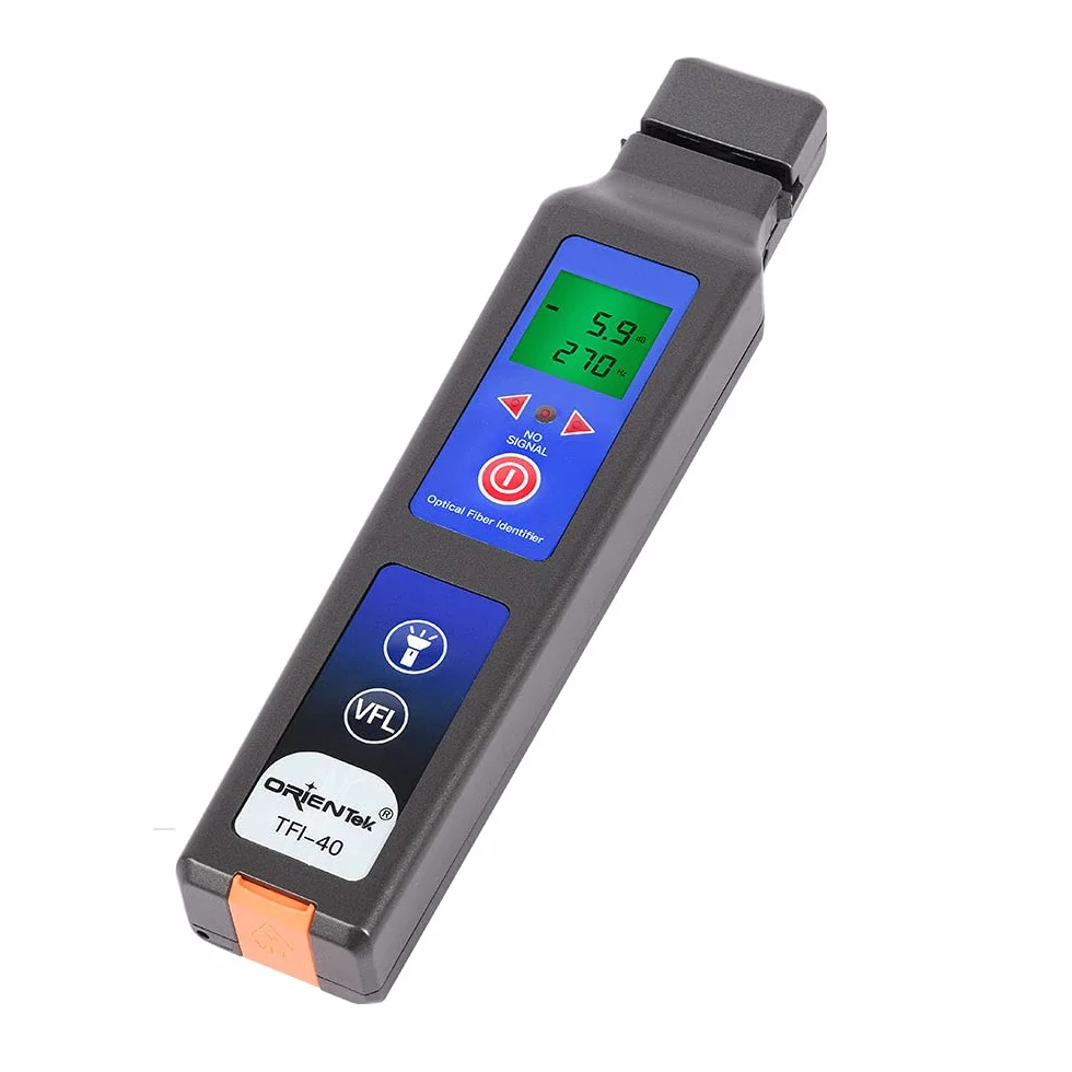 ORIENTEK TFI-40 Identificador de fibra óptica todo en uno, detector de fibra en vivo, identificador de tráfico de fibra OFI