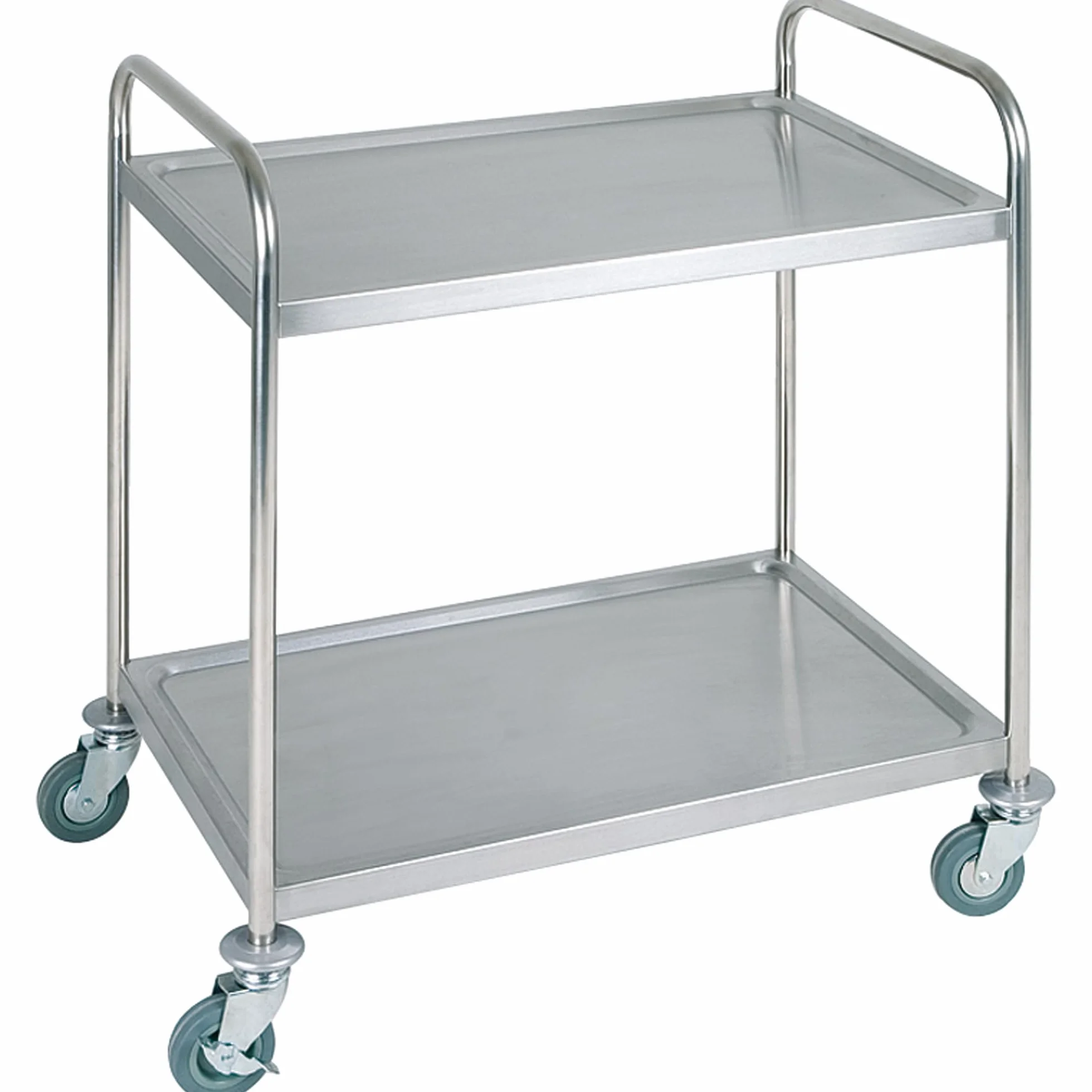 APS Servier – /Transporte máquina Aprox. 91 x 59 cm, Altura 93 cm de Acero Inoxidable Mate, 2 estantes a Dimensiones: Aprox. 83 x 51 cm Dimensiones Entre Borden Color 56 cm