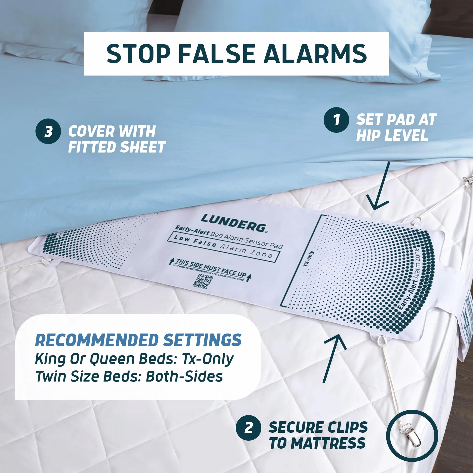 Set de Alarma de Cama Lunderg con Alerta Anticipada