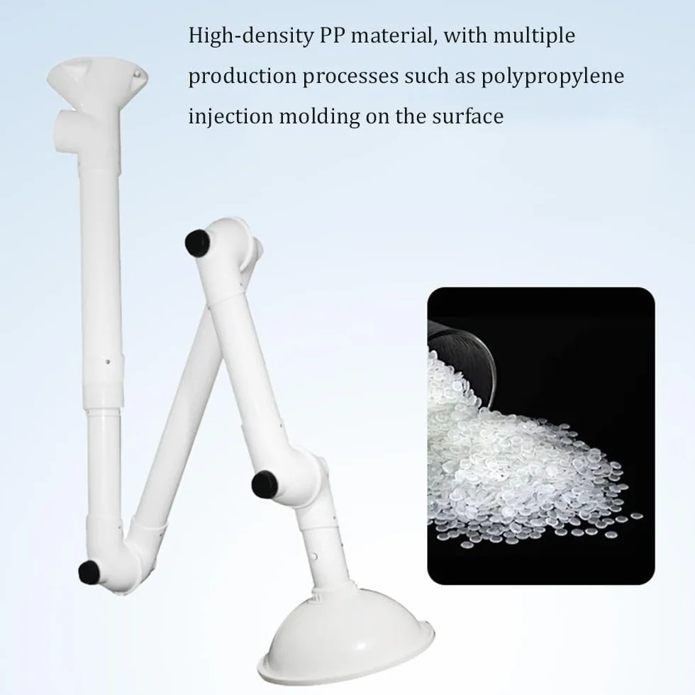 Campana Extractora, Campana De Succión Universal De Laboratorio, Brazo De Succión, Material De Polipropileno De Alta Densidad(White,Wall-mounted)