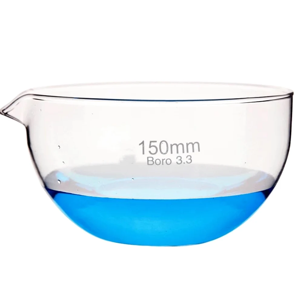 1 cápsula de evaporación de vidrio borosilicato, material de laboratorio for experimentos químicos.(150mm Flat)