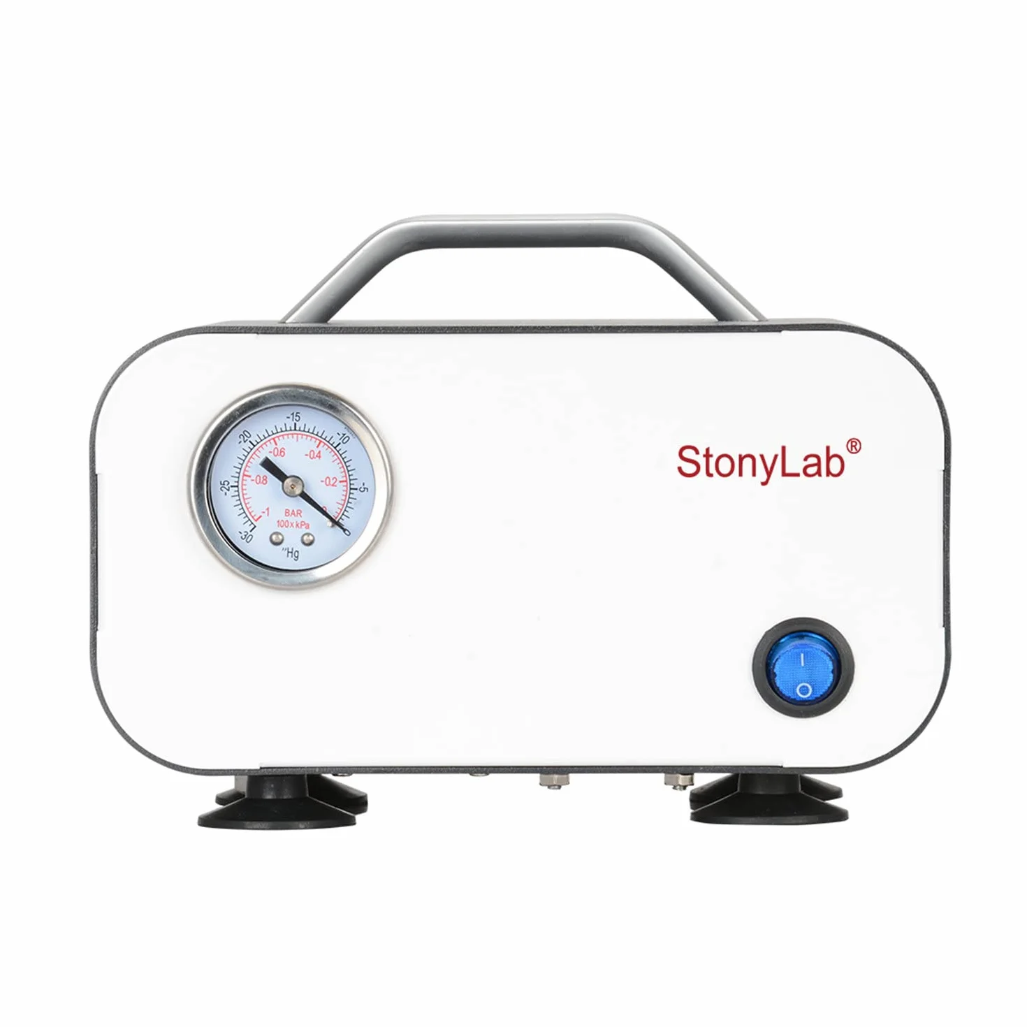 stonylab Bomba de vacío de diafragma, Bomba de vacío compacta sin aceite Bomba de presión con tasa de bombeo de 30 L/min para trabajos de laboratorio de destilación de filtración, 110-220 V